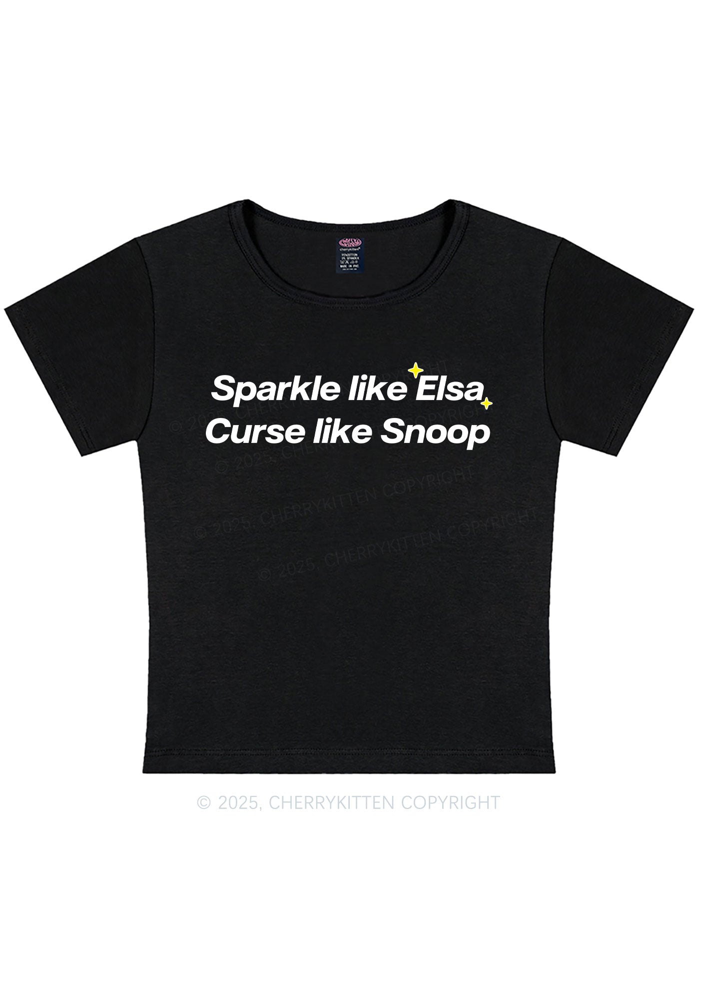 Sparkle Like Princess Y2K Baby Tee Cherrykitten