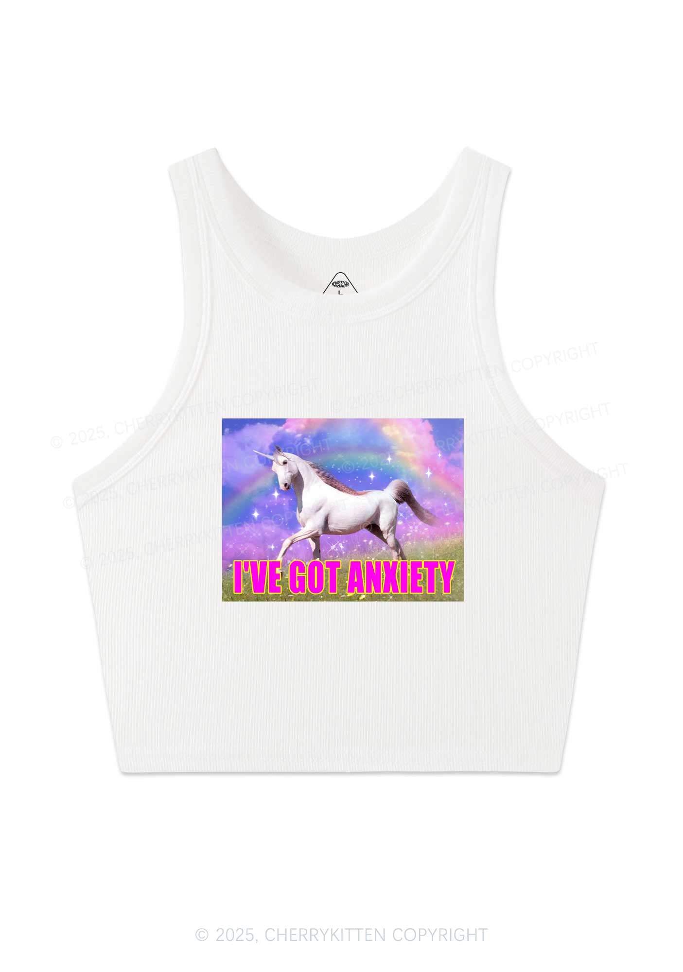 I've Got Anxiety Y2K Crop Tank Top Cherrykitten