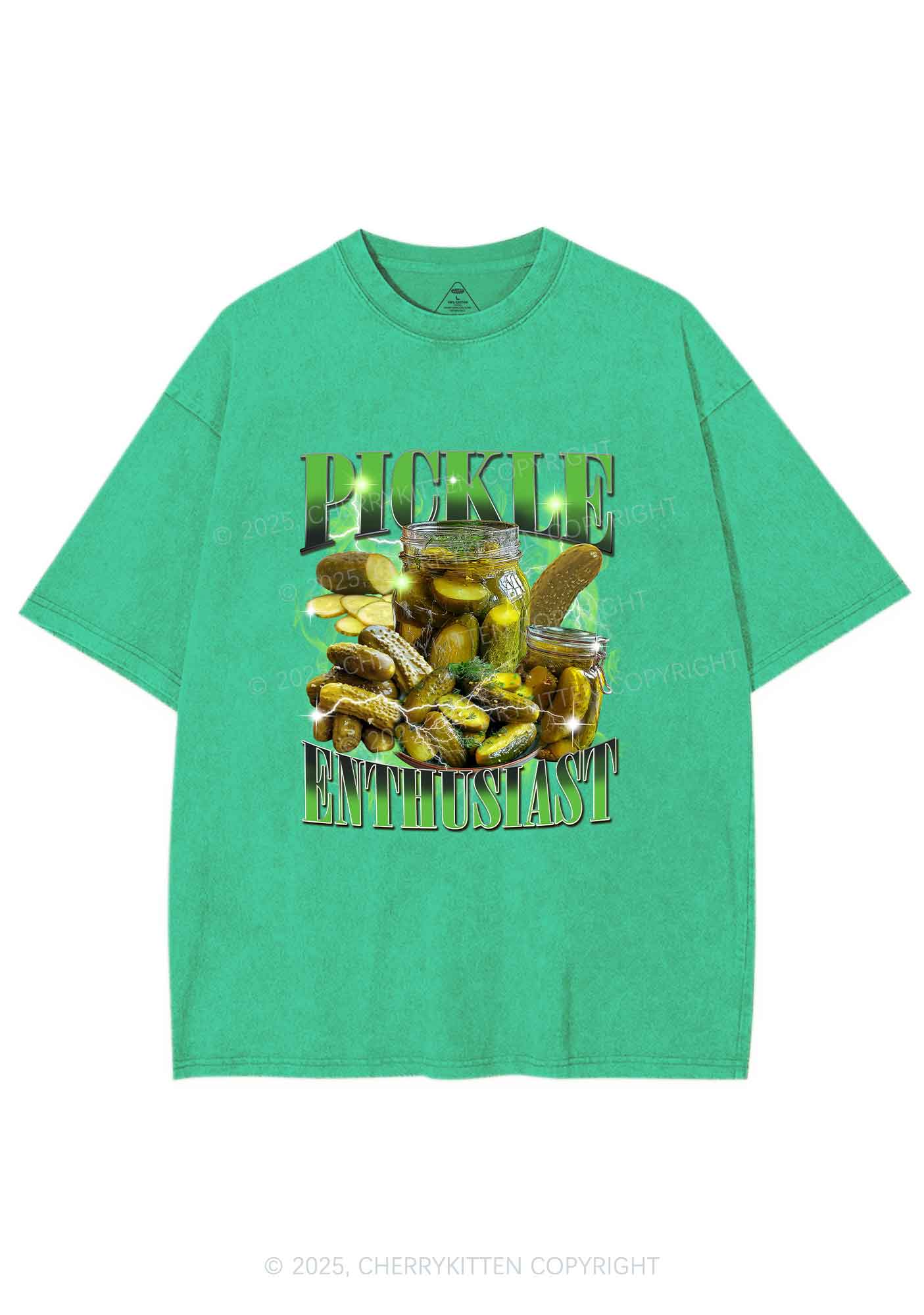 Pickle Enthusiast Y2K Shirts Washed Tee Cherrykitten