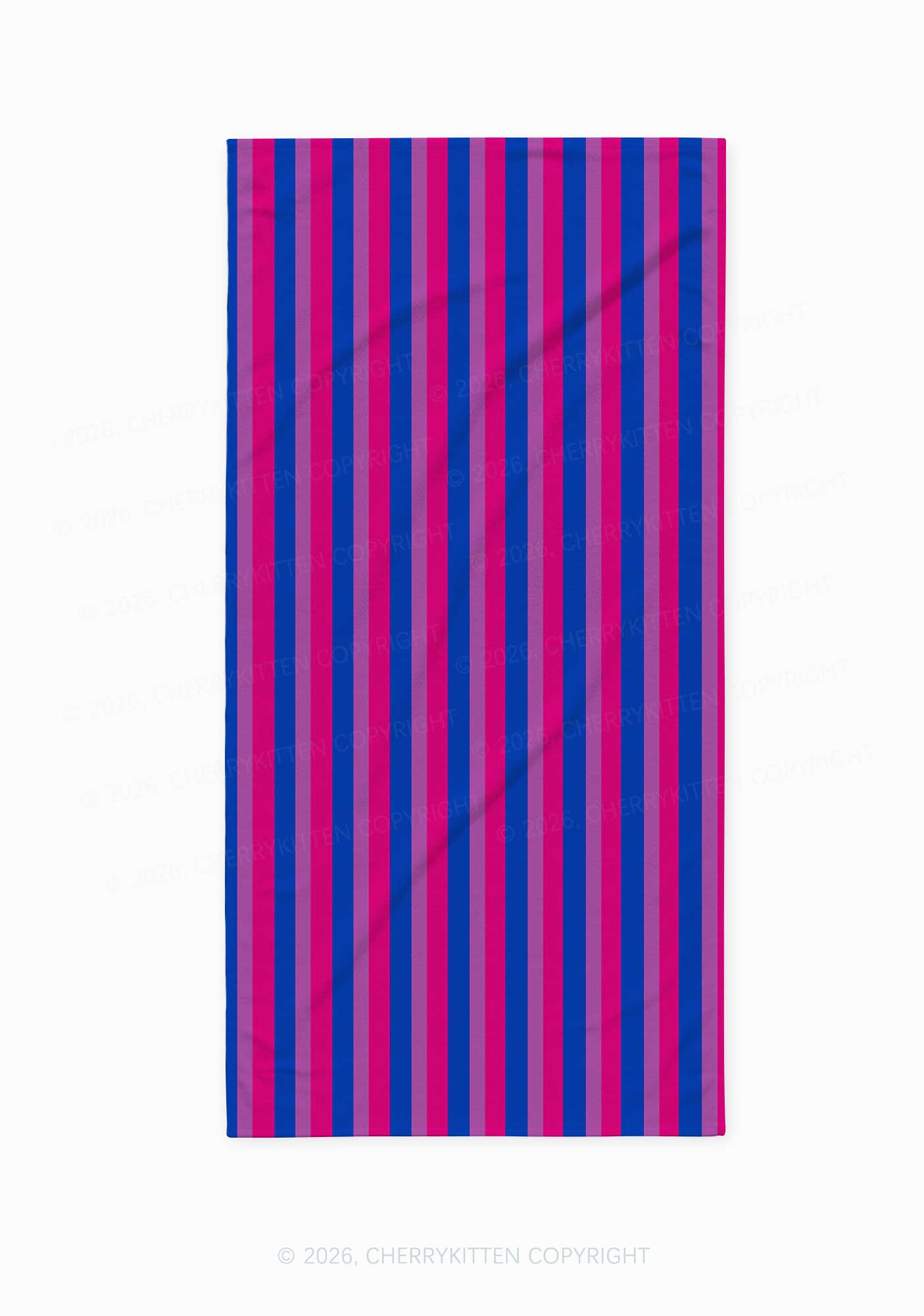Bisexual Flag Stripe Pride Y2K Beach Towel Cherrykitten