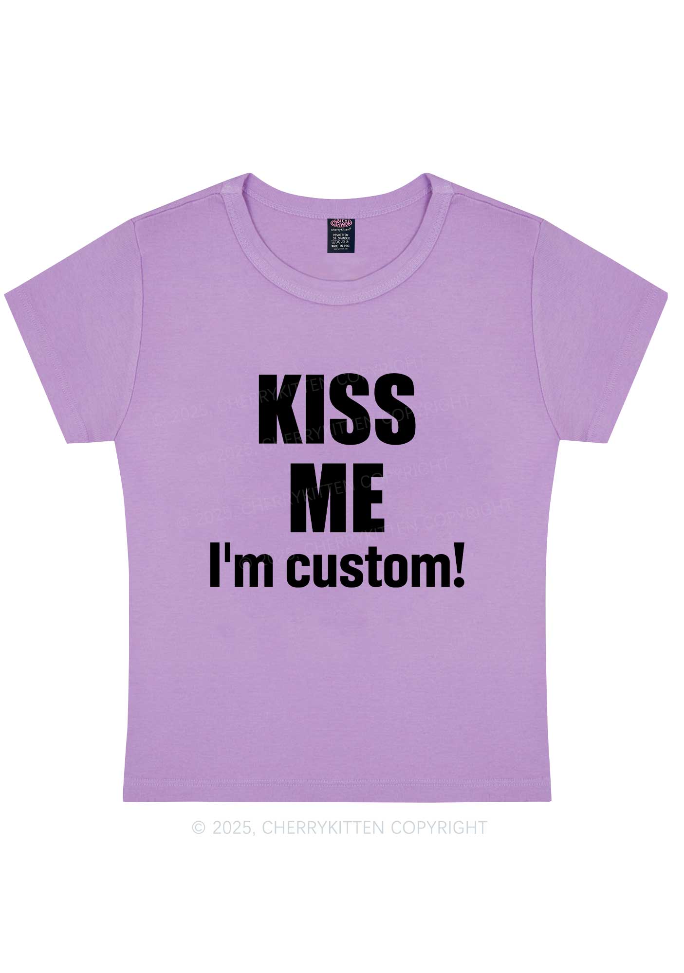 Kiss Me Im Custom Y2K Baby Tee Cherrykitten