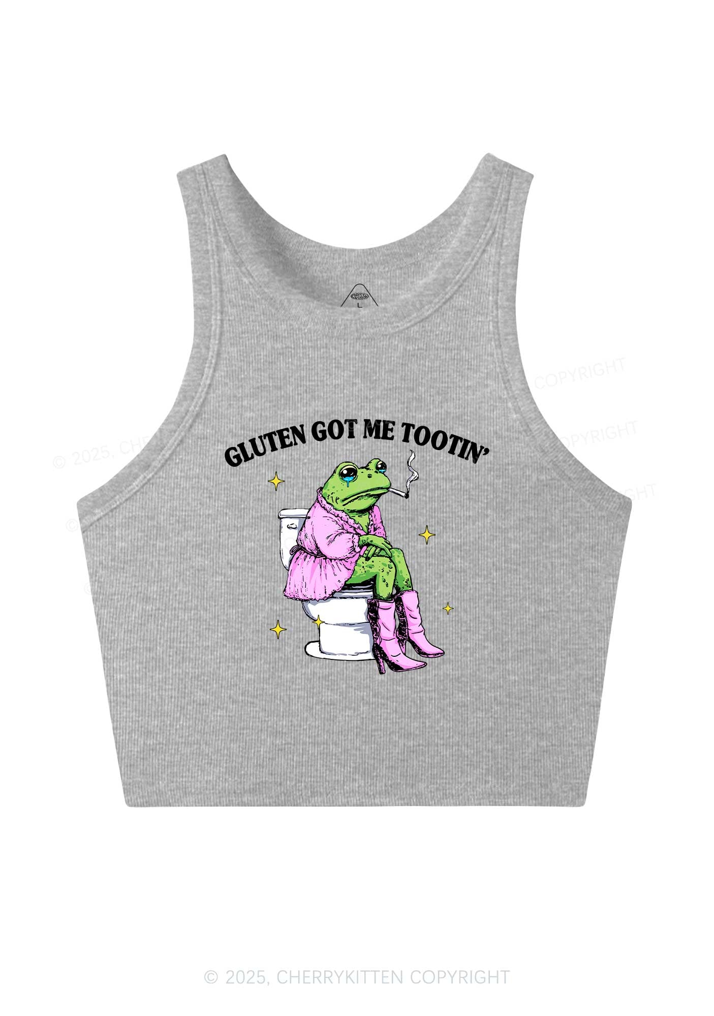 Gluten Got Me Tootin Y2K Crop Tank Top Cherrykitten