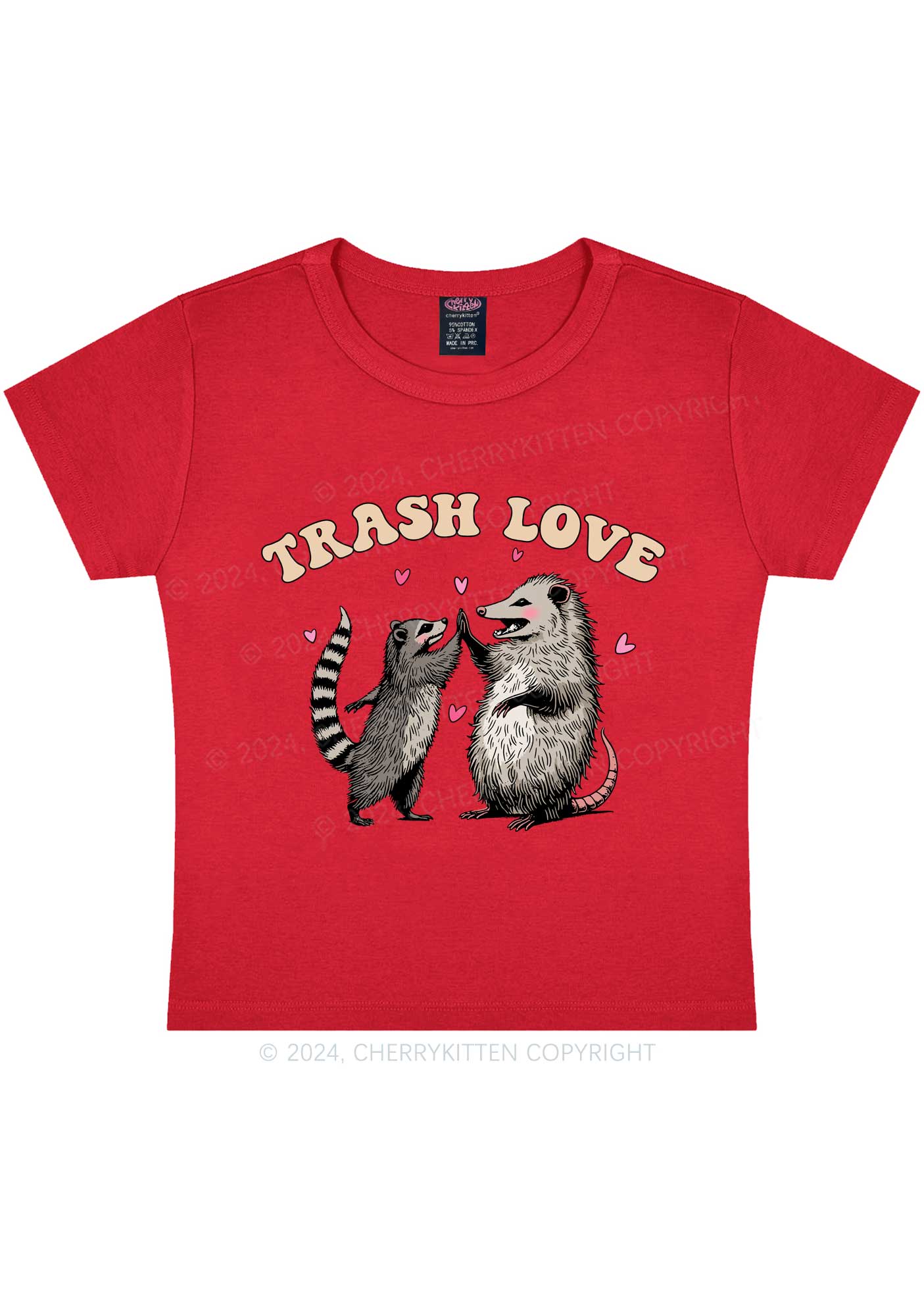 Trash Love Y2K Valentine's Day Baby Tee Cherrykitten
