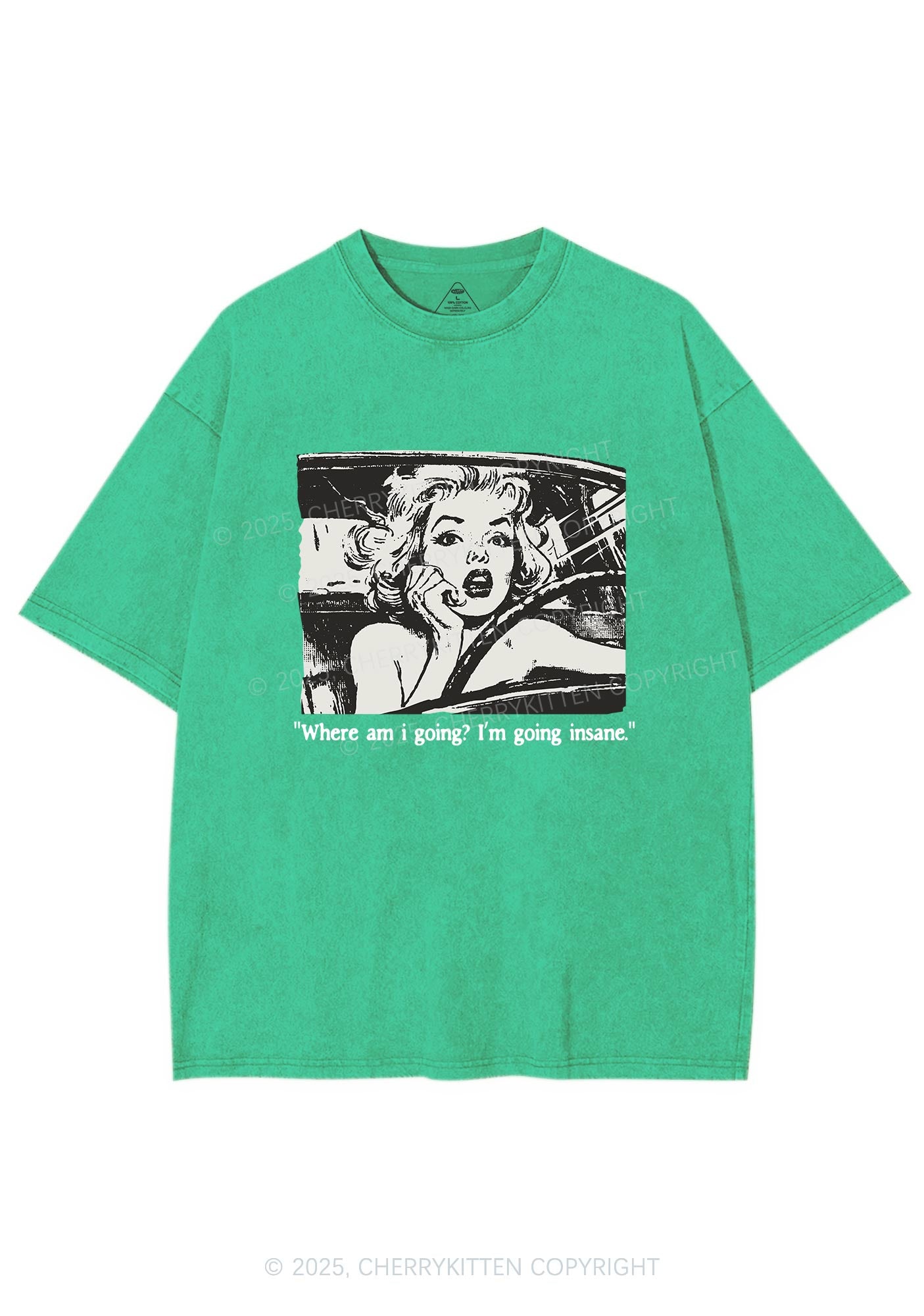 Woman Going Insane Y2K Shirts Washed Tee Cherrykitten