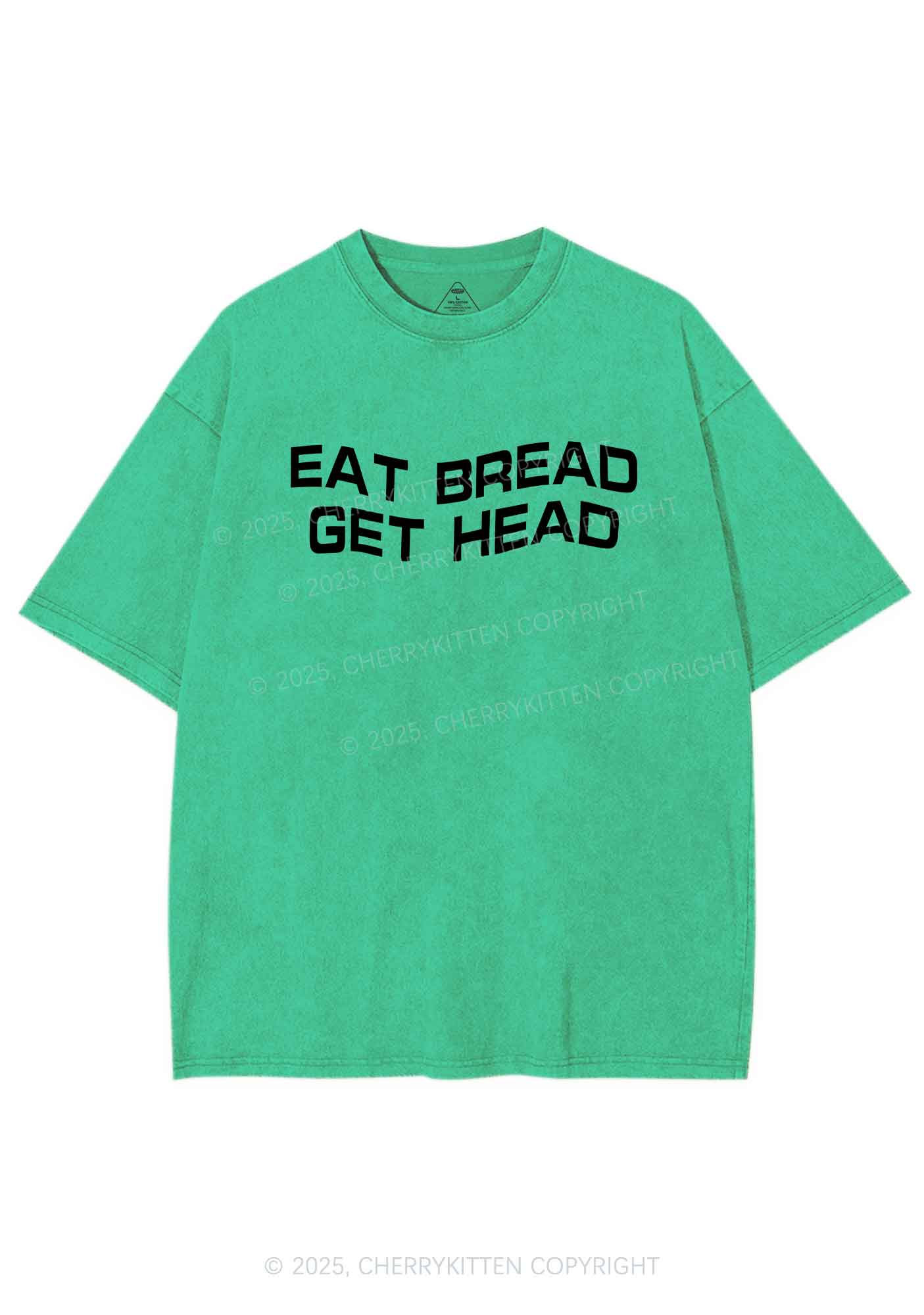 Eat Bread Get Head Y2K Shirts Washed Tee Cherrykitten
