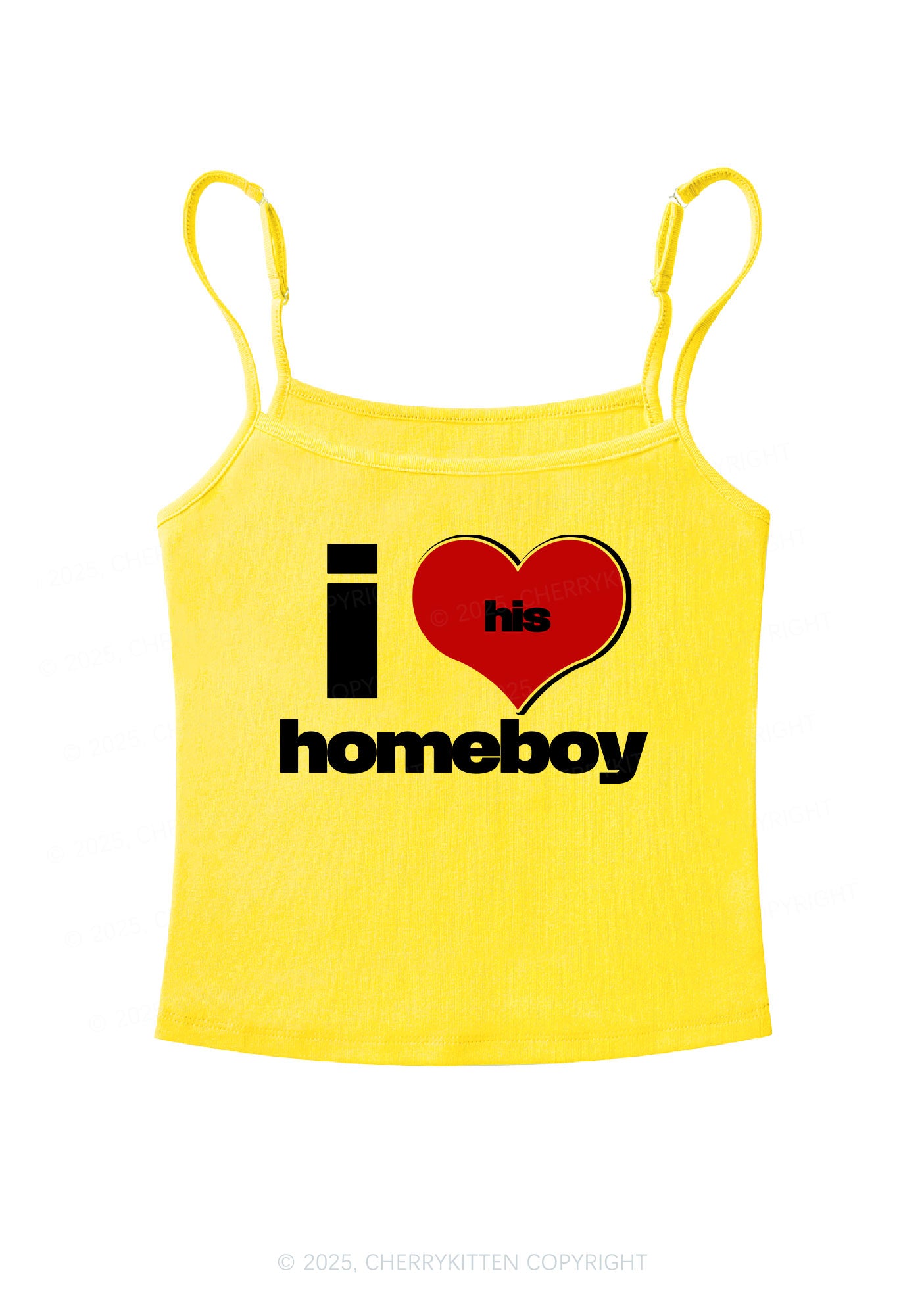 I Love His Homeboy Y2K Spaghetti Strap Cami Cherrykitten