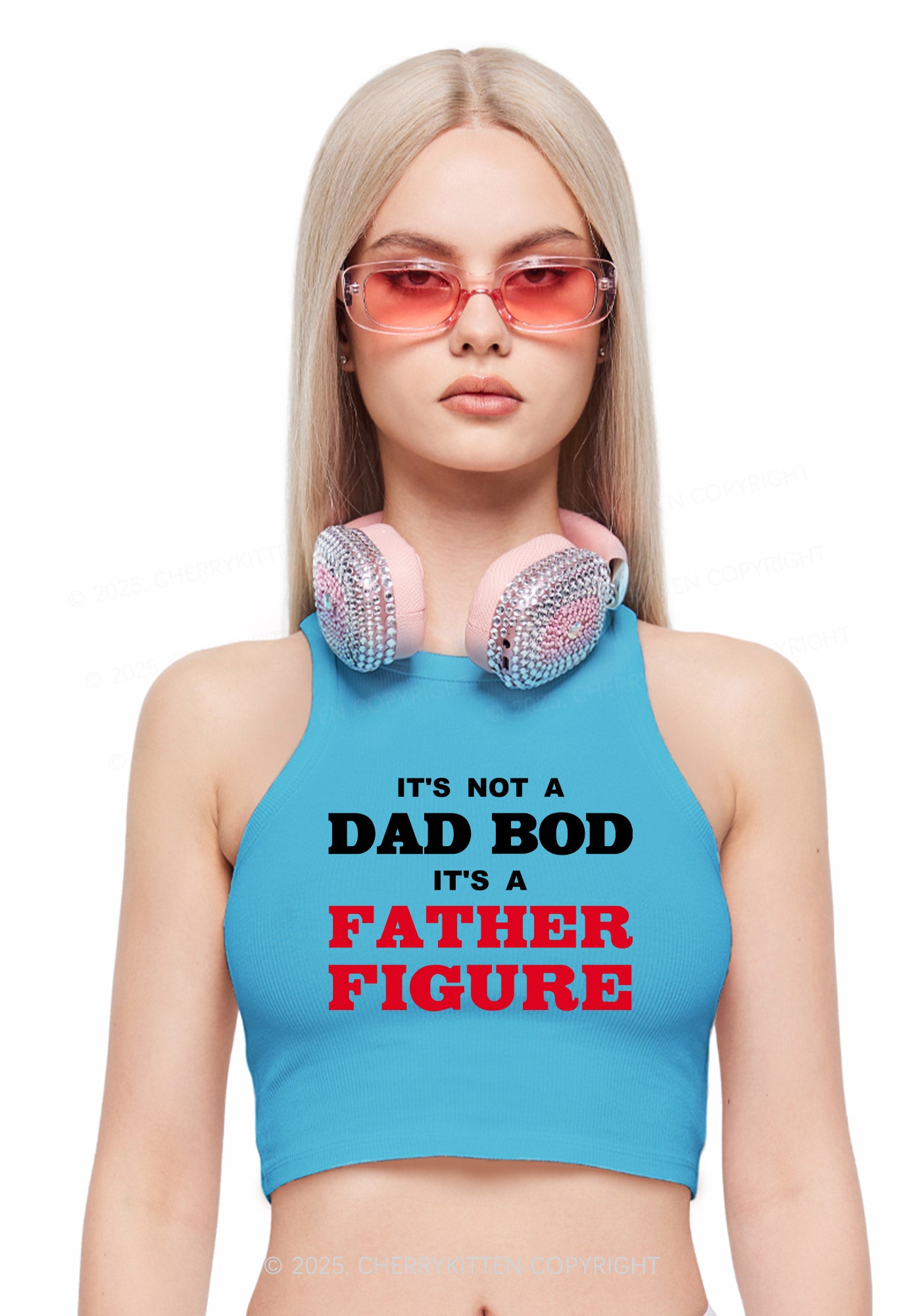 Dad Bod Father Figure Y2K Crop Tank Top Cherrykitten
