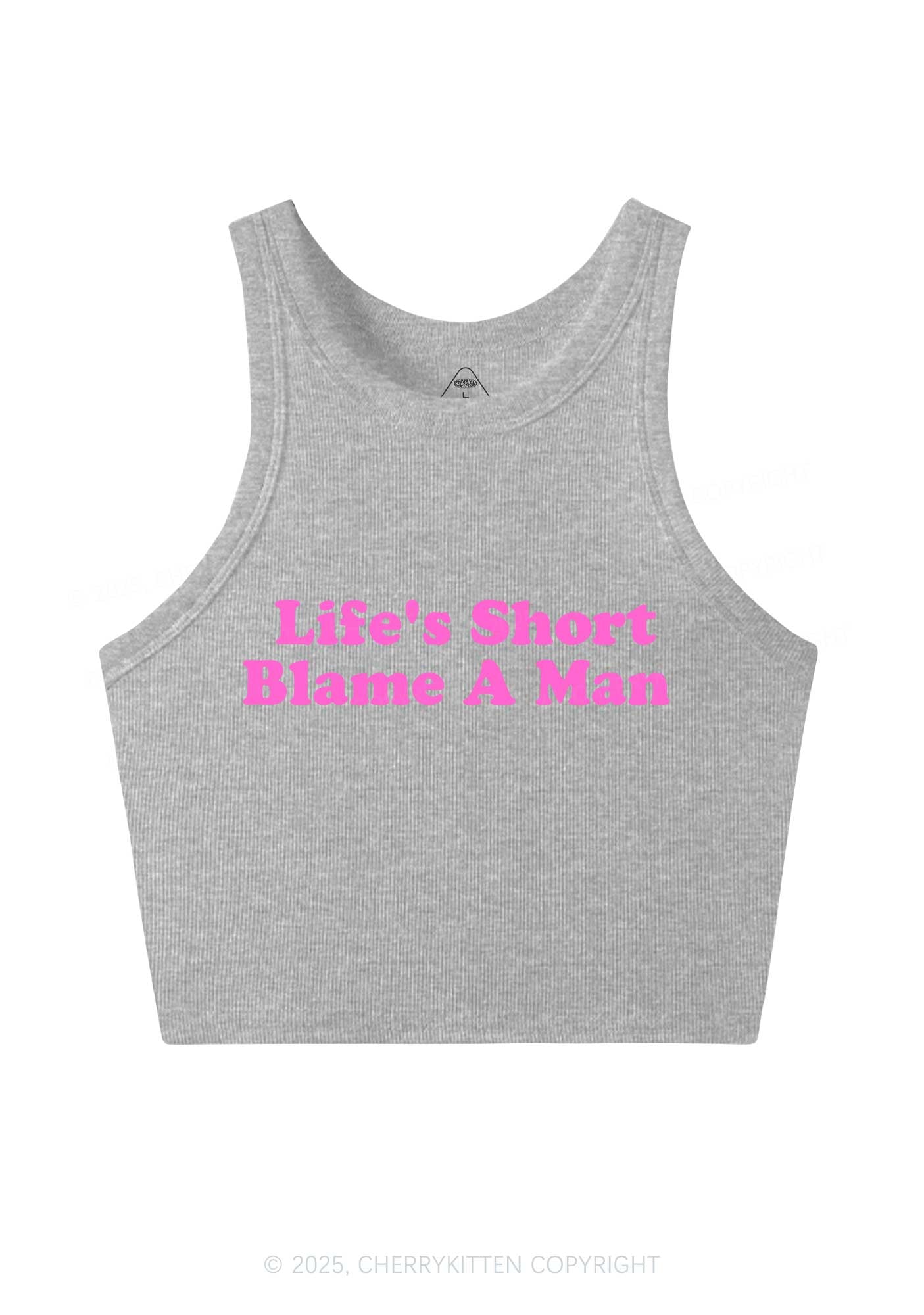 Blame A Man Y2K Crop Tank Top Cherrykitten