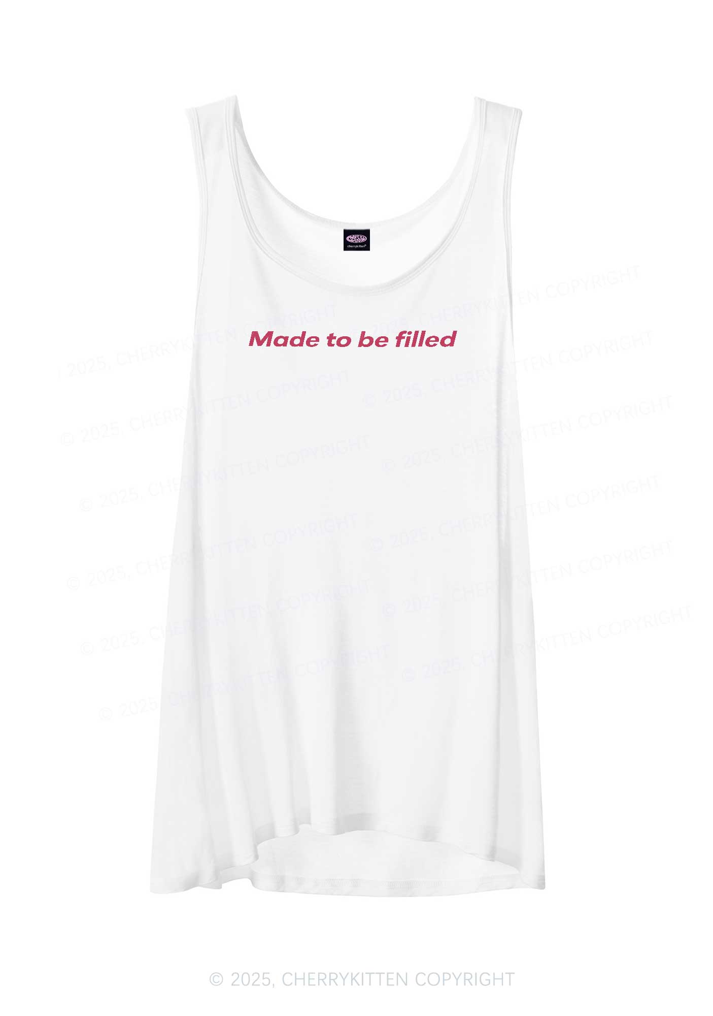 Made To Be Filled Y2K Sheer Boyfriend Tank Cherrykitten