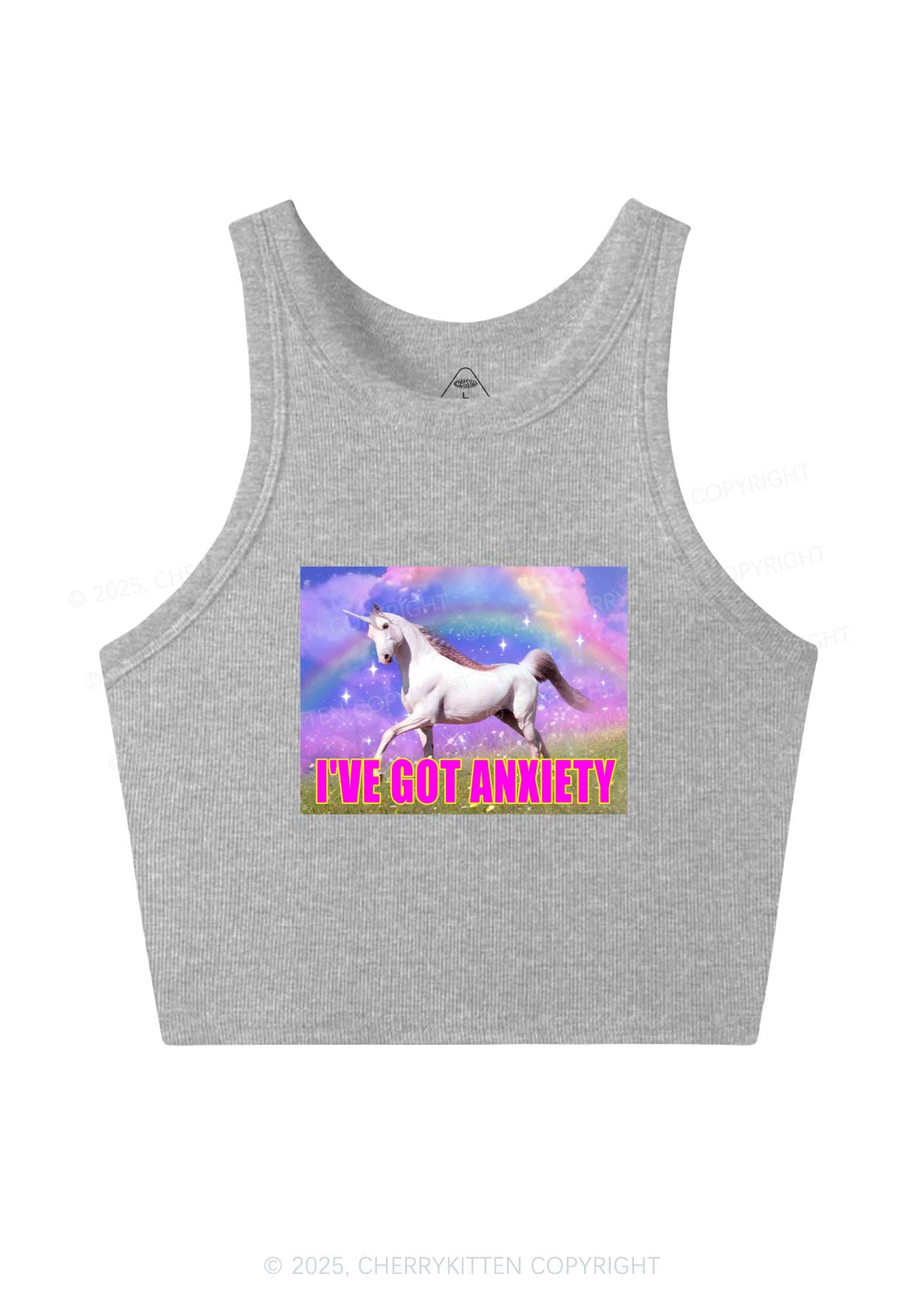 I've Got Anxiety Y2K Crop Tank Top Cherrykitten