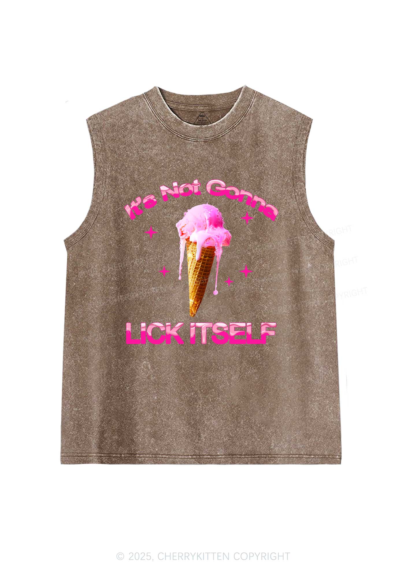 Ice Cream Lick Itself Y2K Washed Muscle Tank Cherrykitten