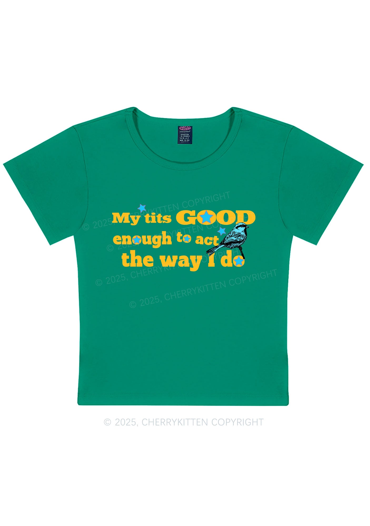 Good To Act Way Y2K Baby Tee Cherrykitten