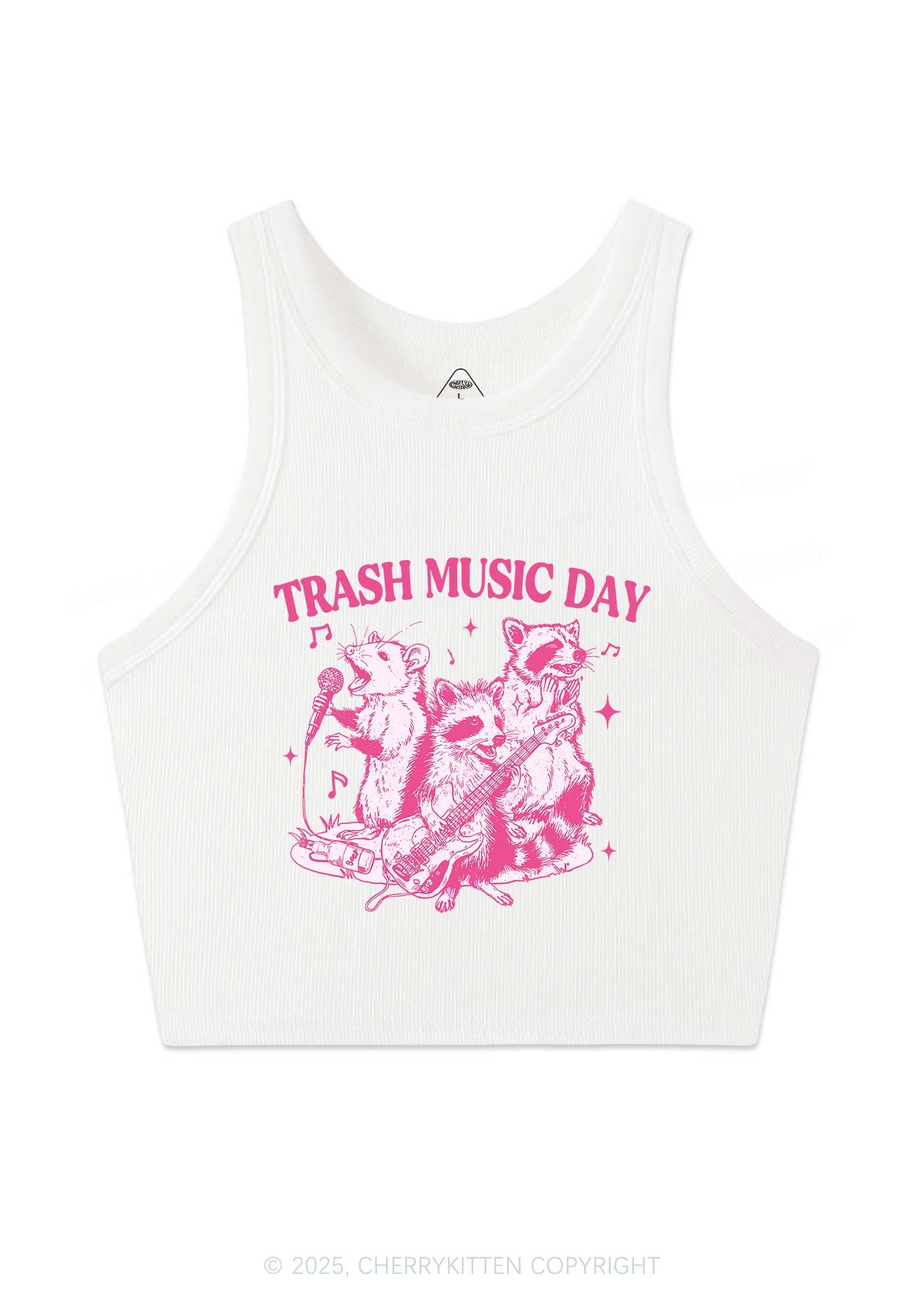 Trash Music Day Y2K Crop Tank Top Cherrykitten