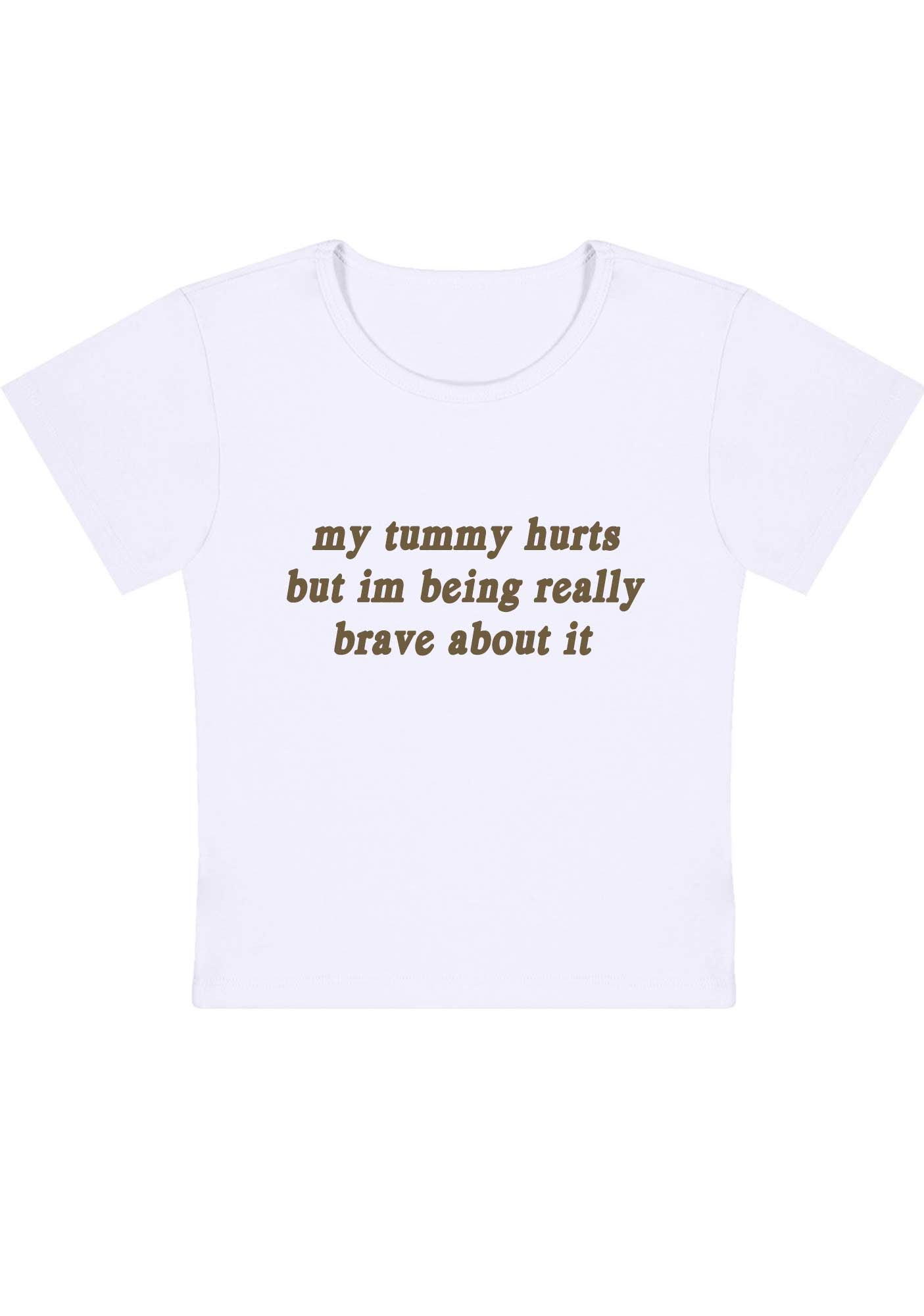 Im Being Really Brave About It Y2K Baby Tee