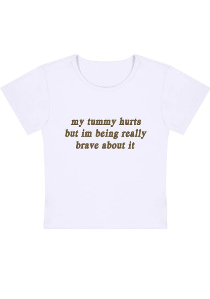 Im Being Really Brave About It Y2K Baby Tee