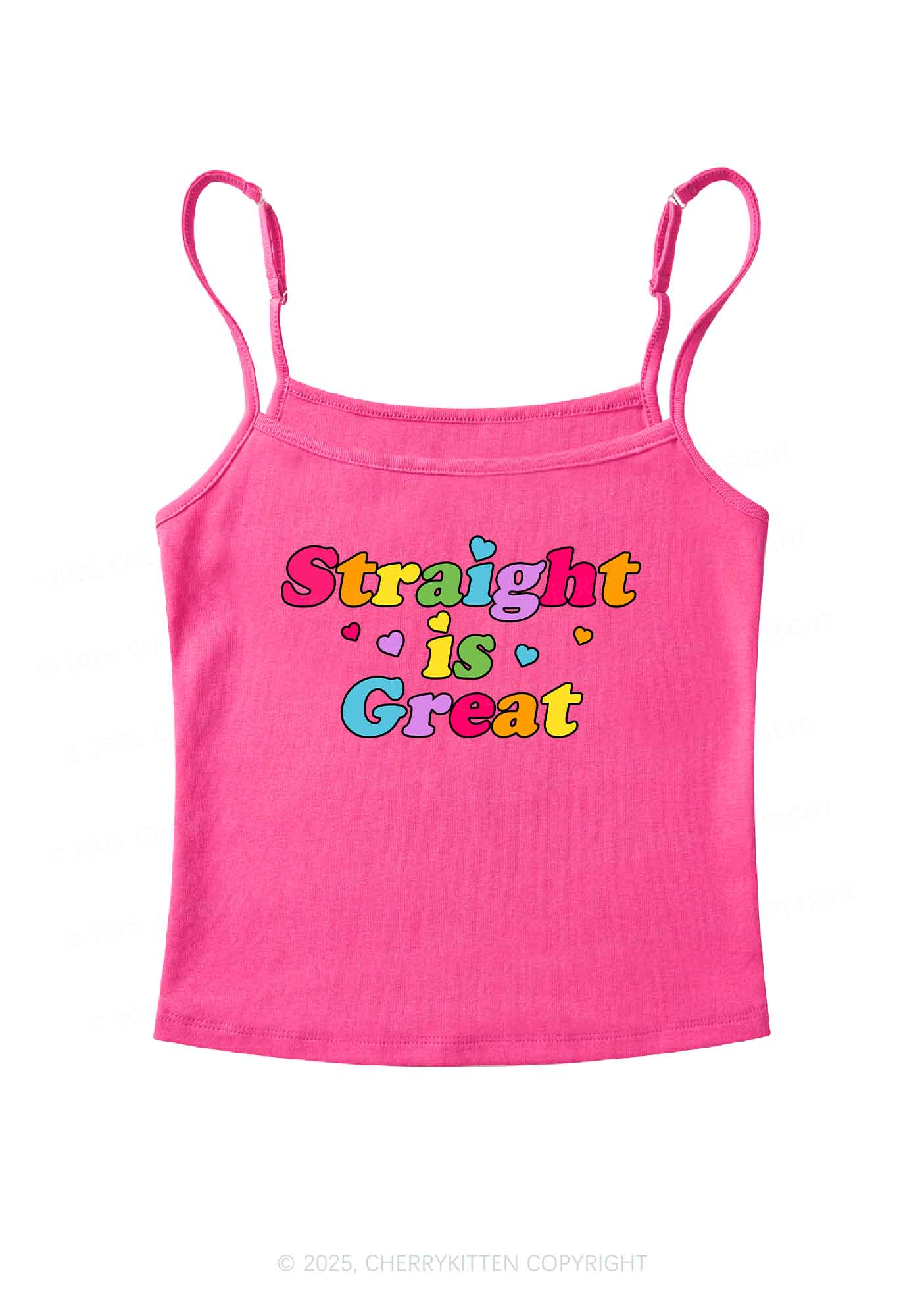 Straight Is Great Pride Y2K Spaghetti Strap Cami Cherrykitten