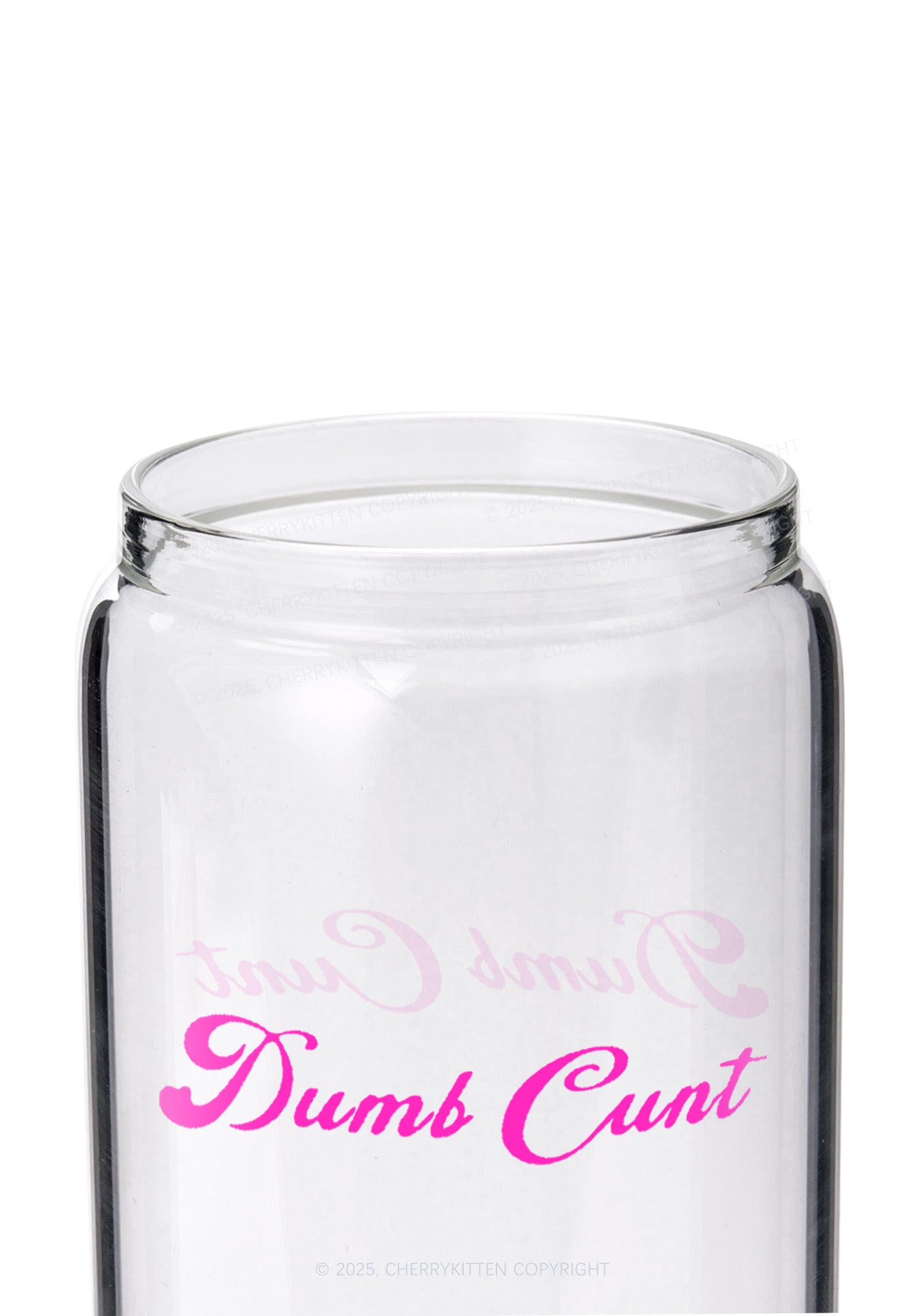 Dumb Cxxt Y2K Printed Glass Cup Cherrykitten