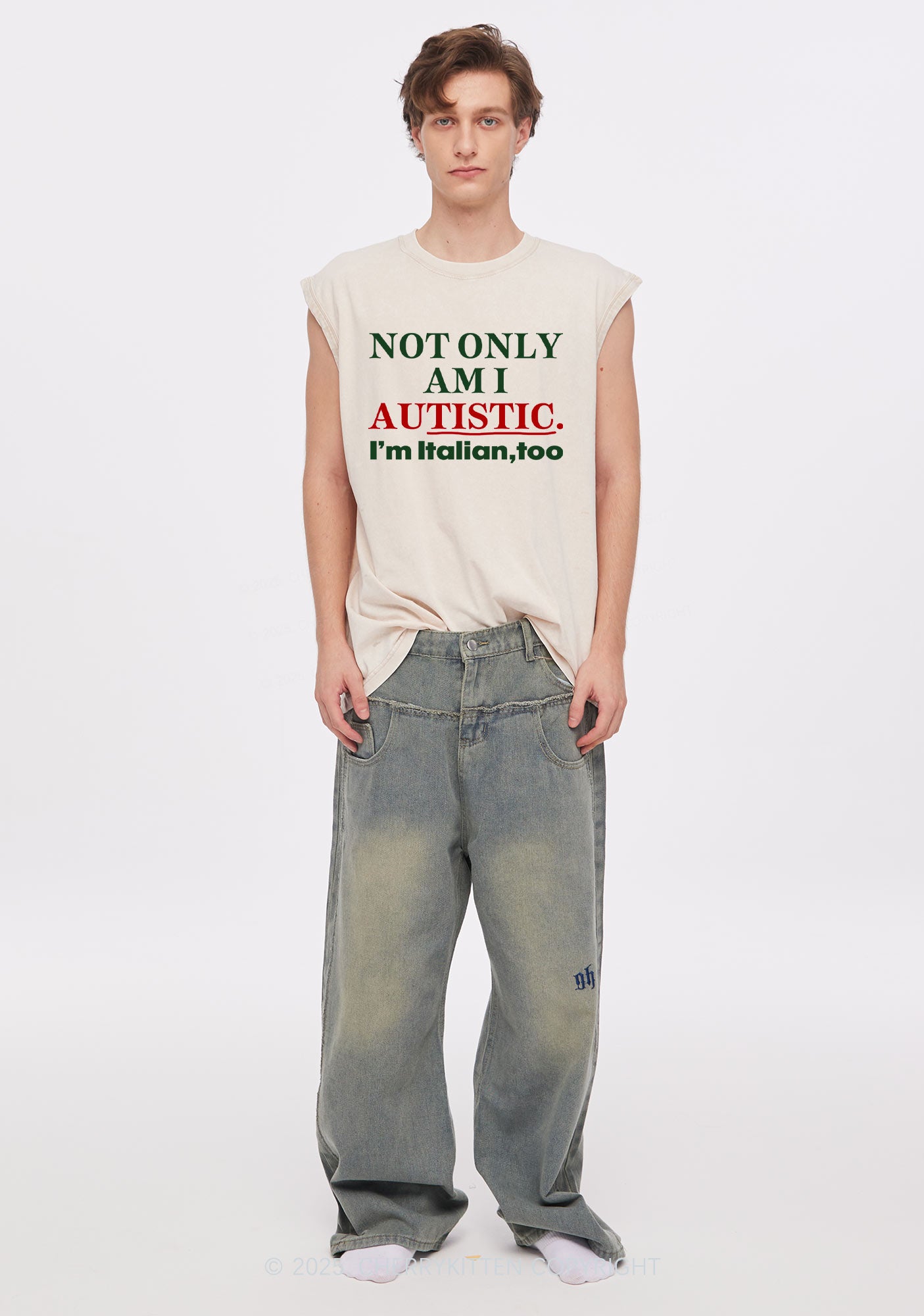 Not Only Autistic Y2K Washed Muscle Tank Cherrykitten