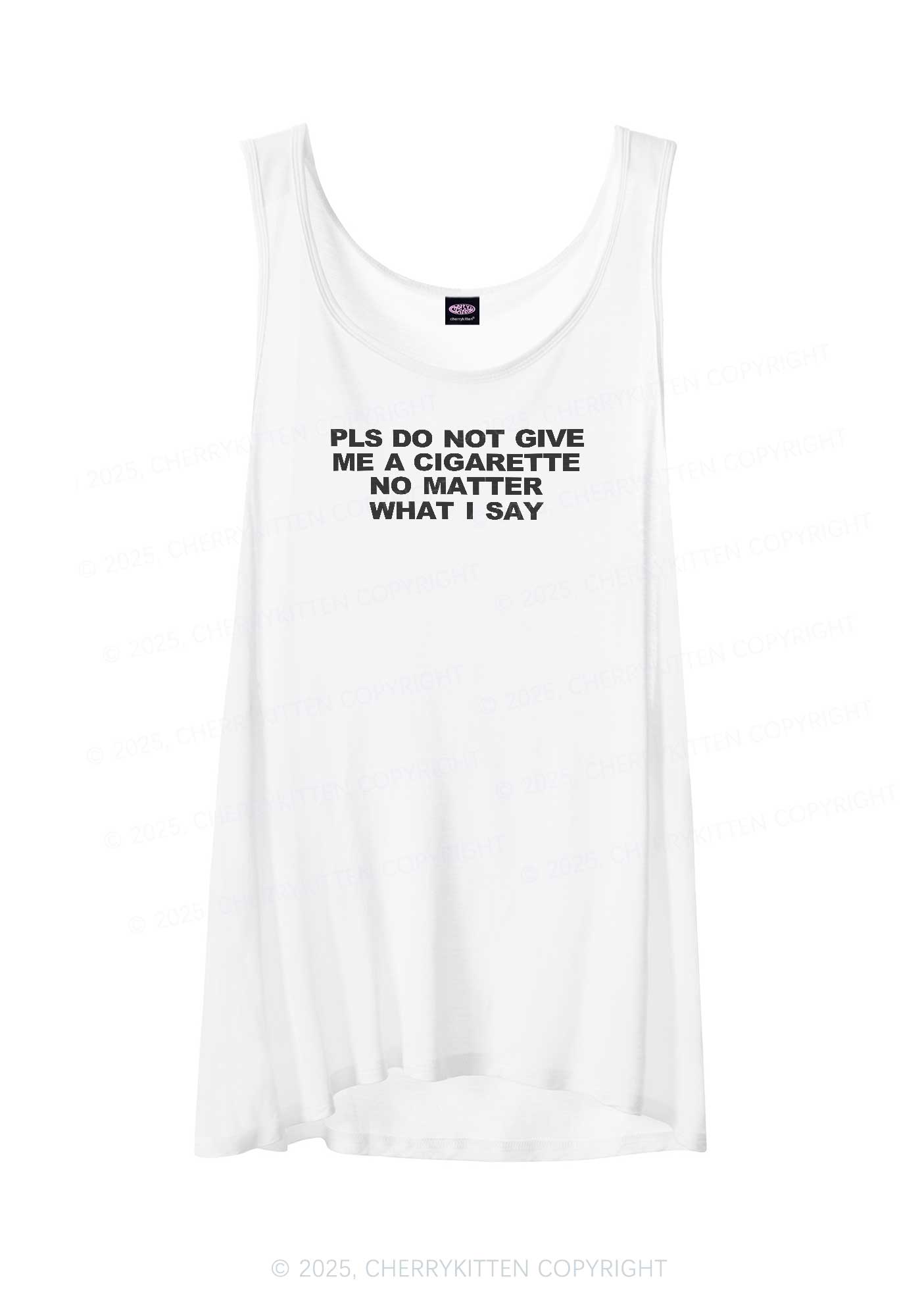 Don't Give Me Cigarette Y2K Sheer Boyfriend Tank Cherrykitten