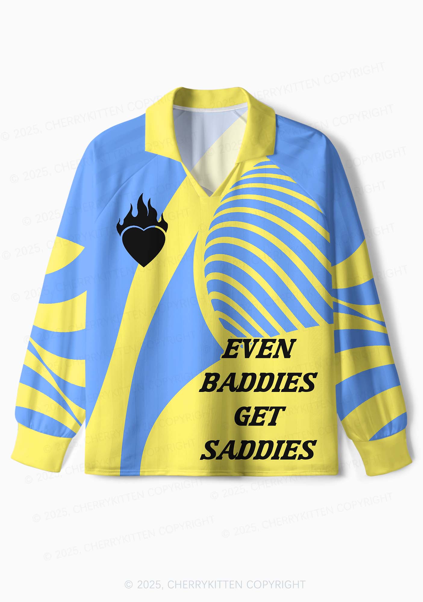Custom Baddies Get Saddies Y2K Sport Long Sleeve Jersey Shirts Cherrykitten