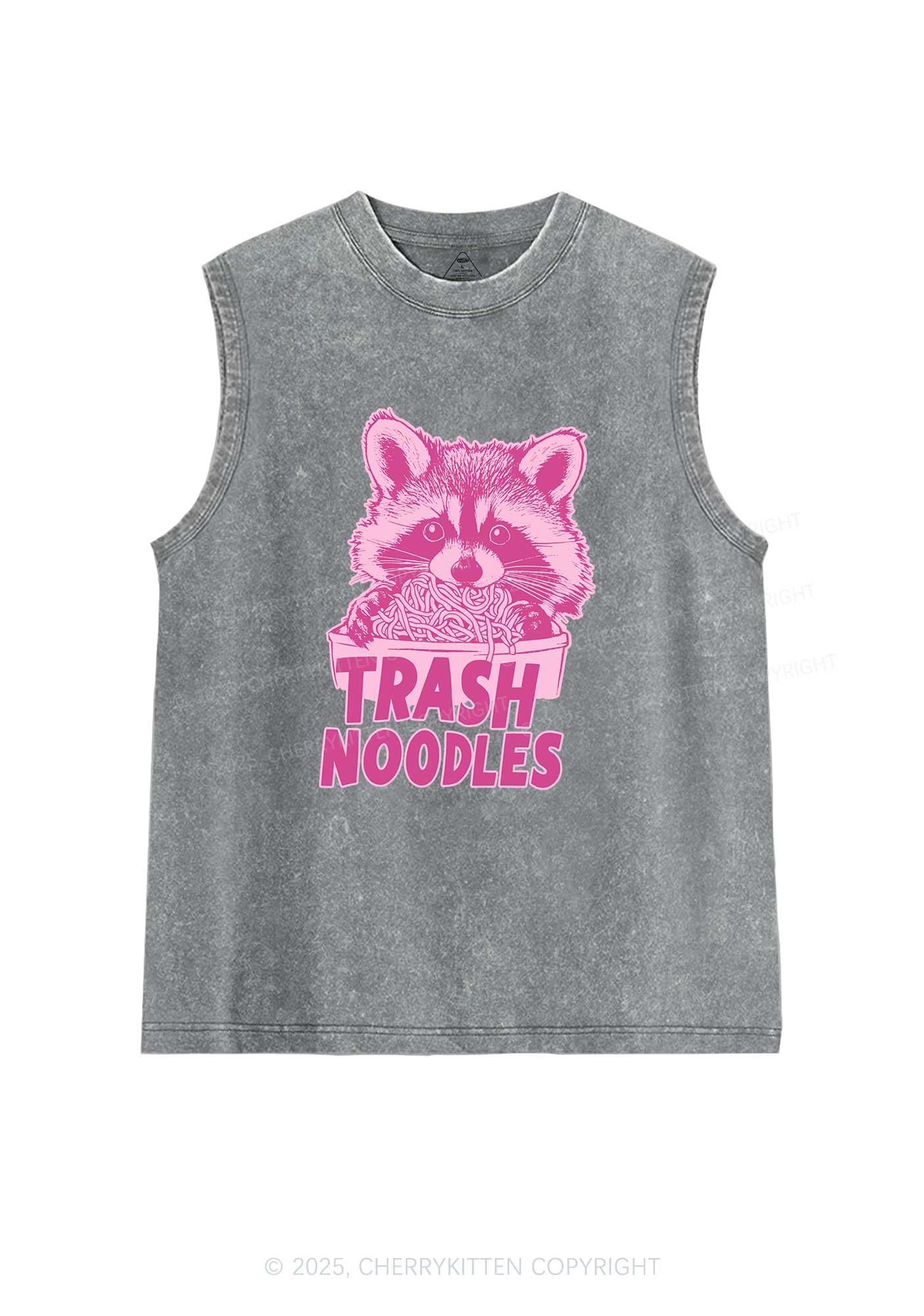 Raccoon Trash Noodles Y2K Washed Muscle Tank Cherrykitten