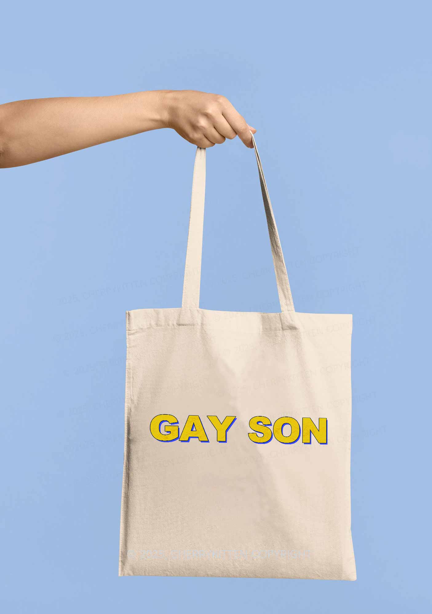 Gay Son Pride Y2K Canvas Tote Bag Cherrykitten