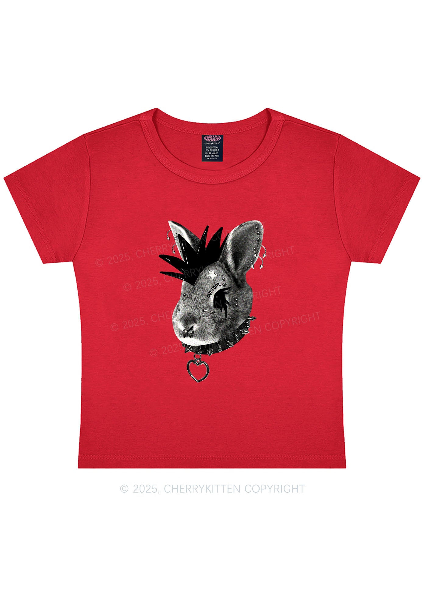 Custom Punk Pet Y2K Baby Tee Cherrykitten