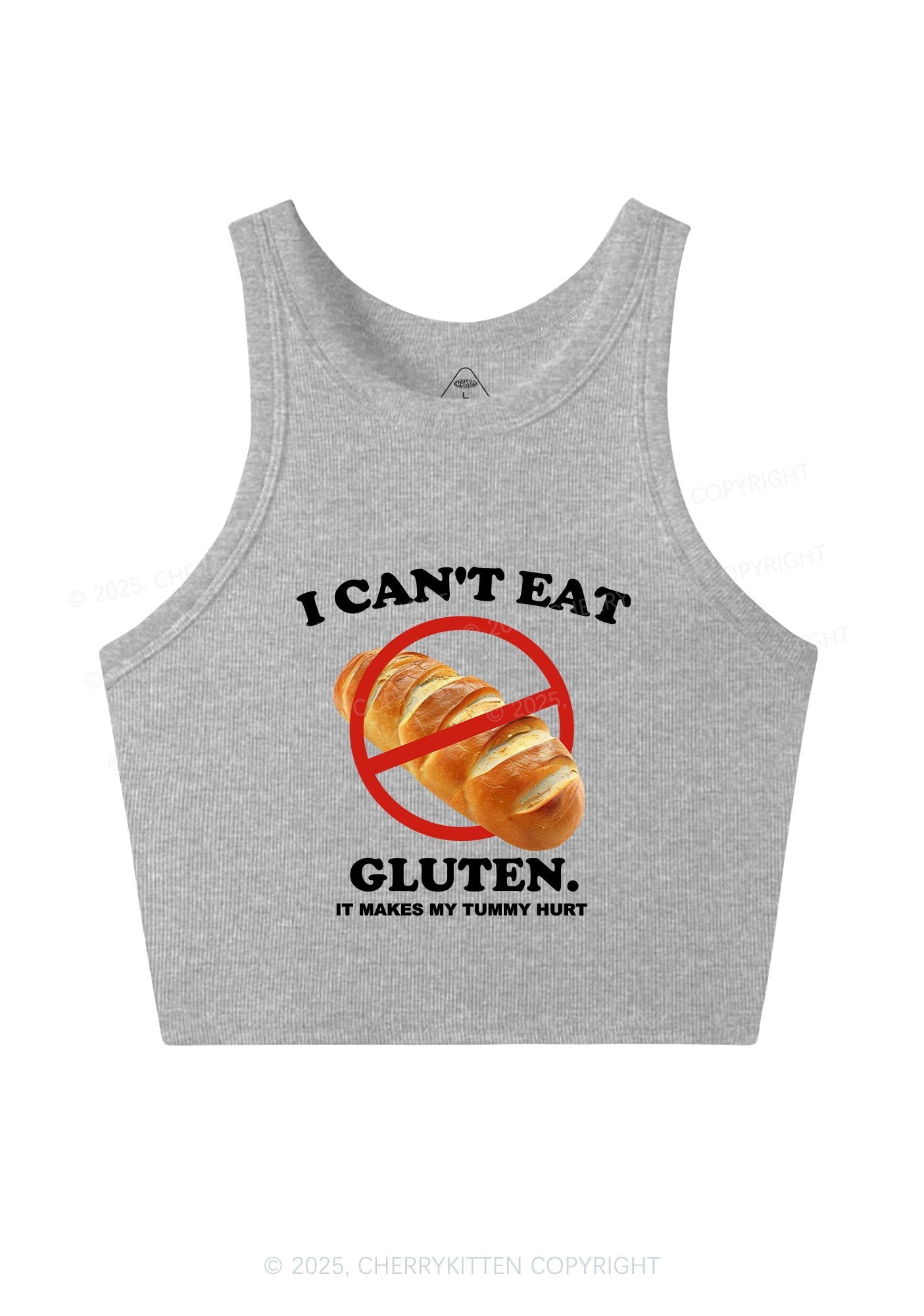 I Cant Eat Gluten Y2K Crop Tank Top Cherrykitten