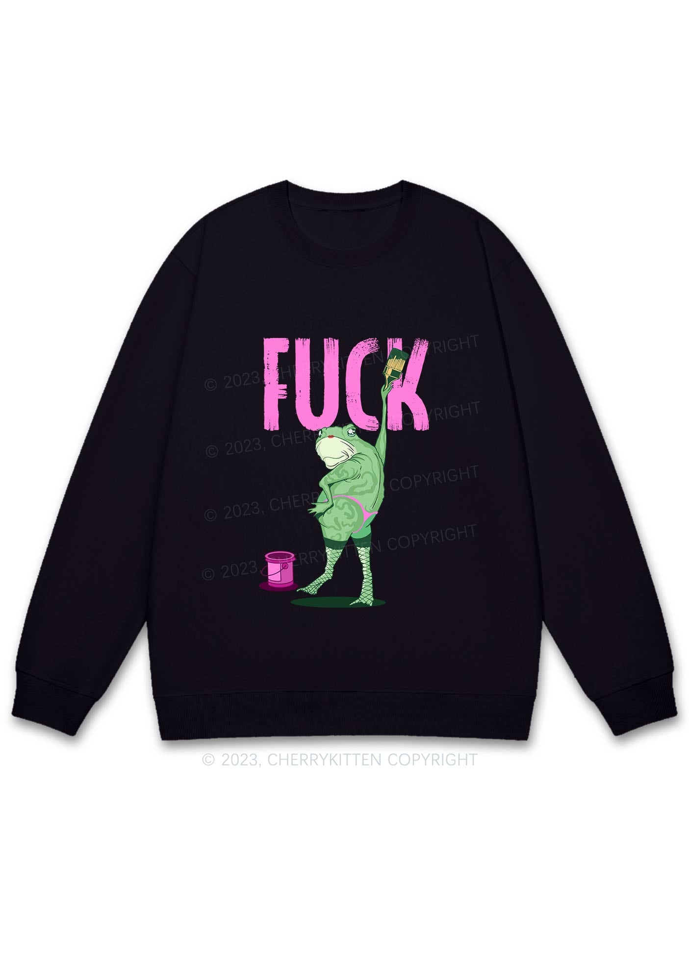 Frog Painting Fxck Y2K Sweatshirt Cherrykitten