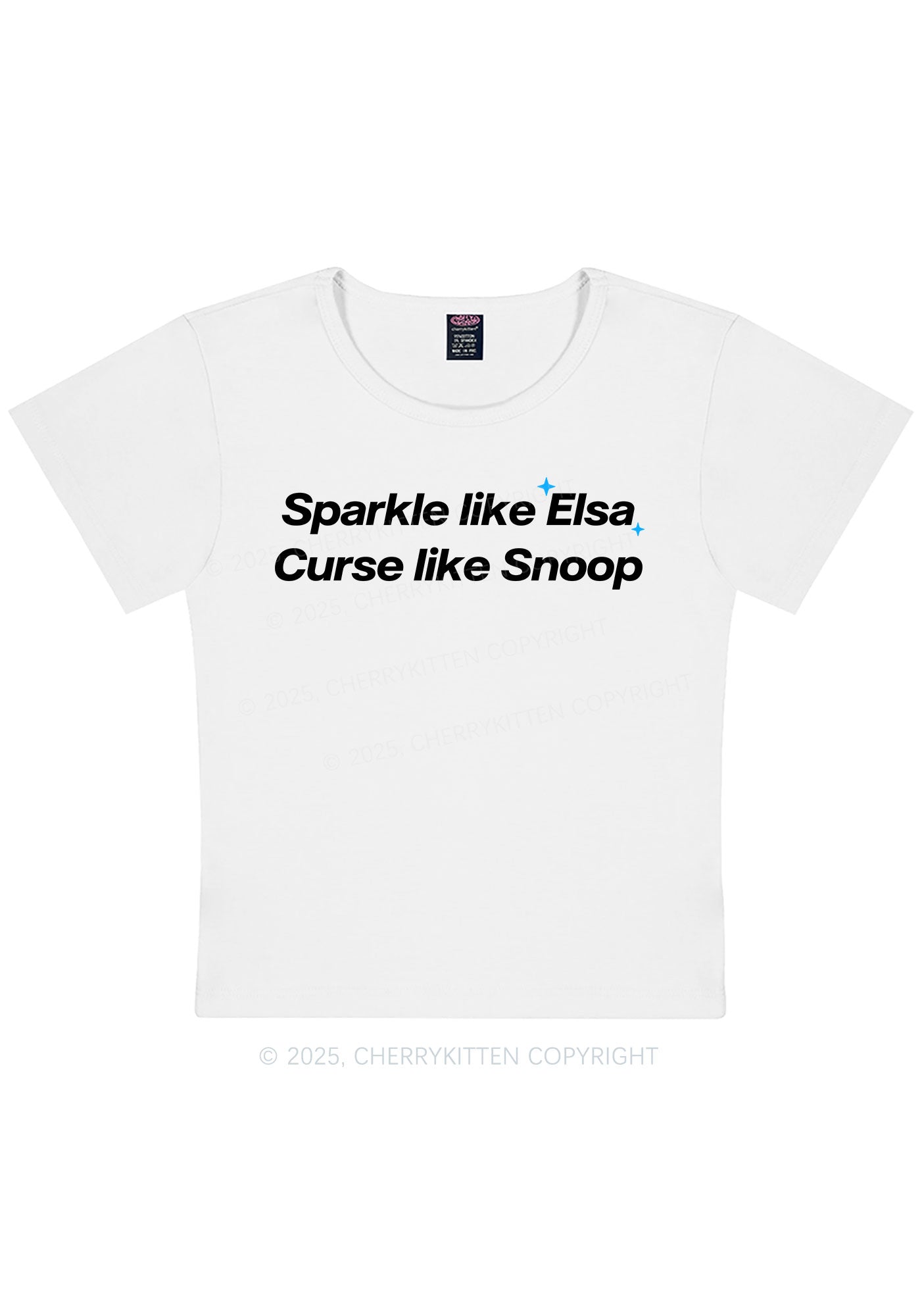 Sparkle Like Princess Y2K Baby Tee Cherrykitten