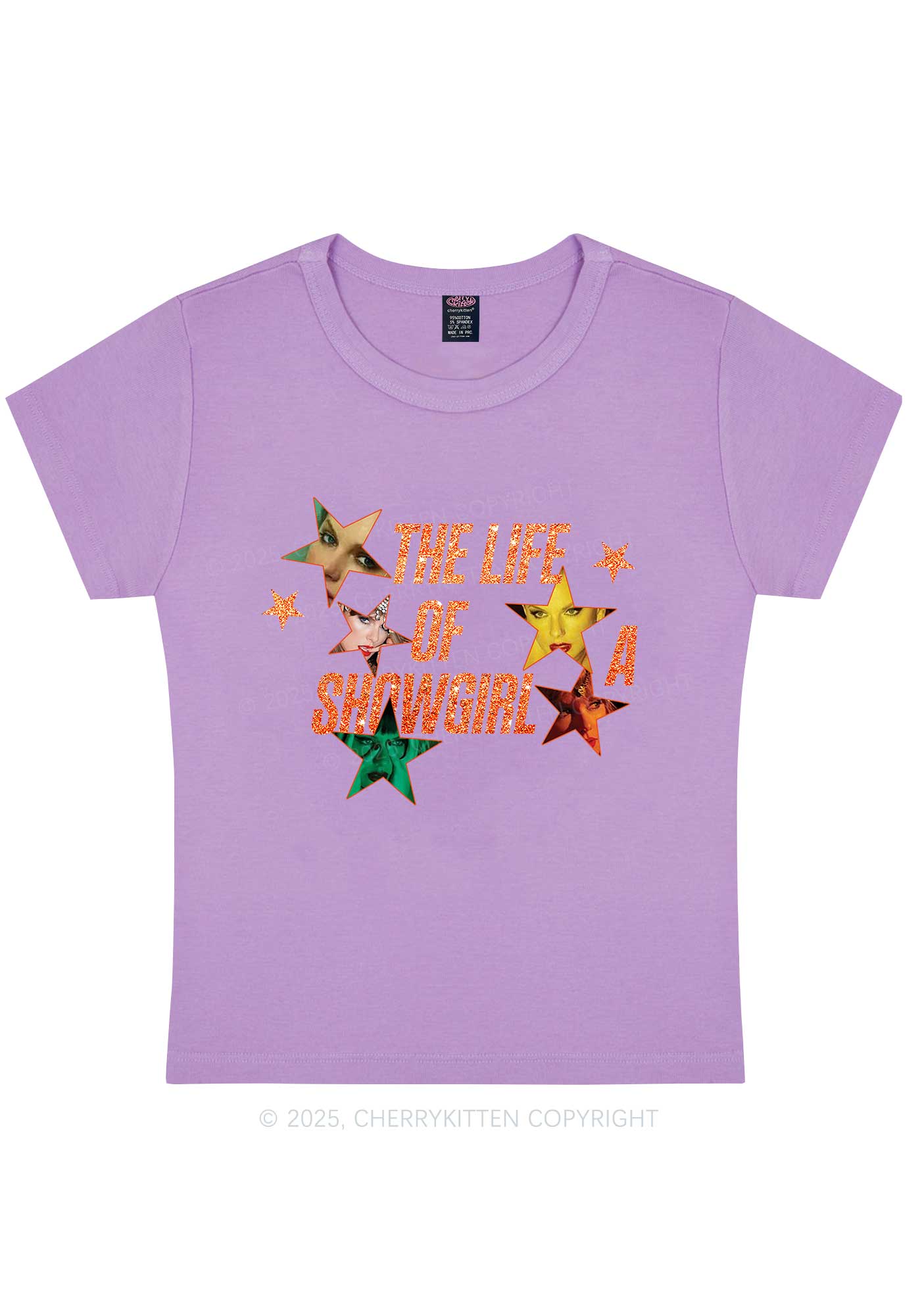 Star TS Photo Y2K Baby Tee Cherrykitten