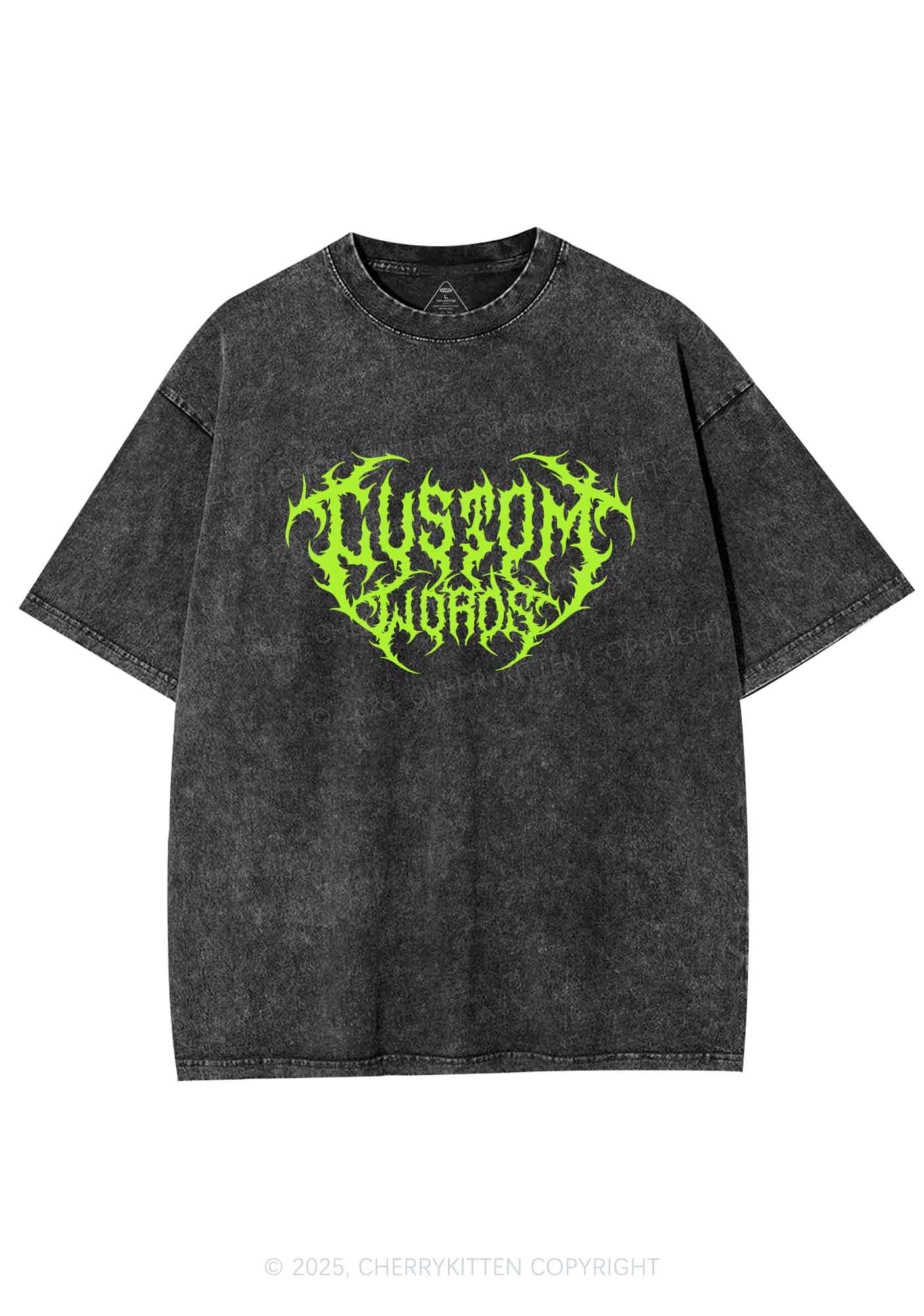Custom Punk Words Y2K Shirts Washed Tee Cherrykitten