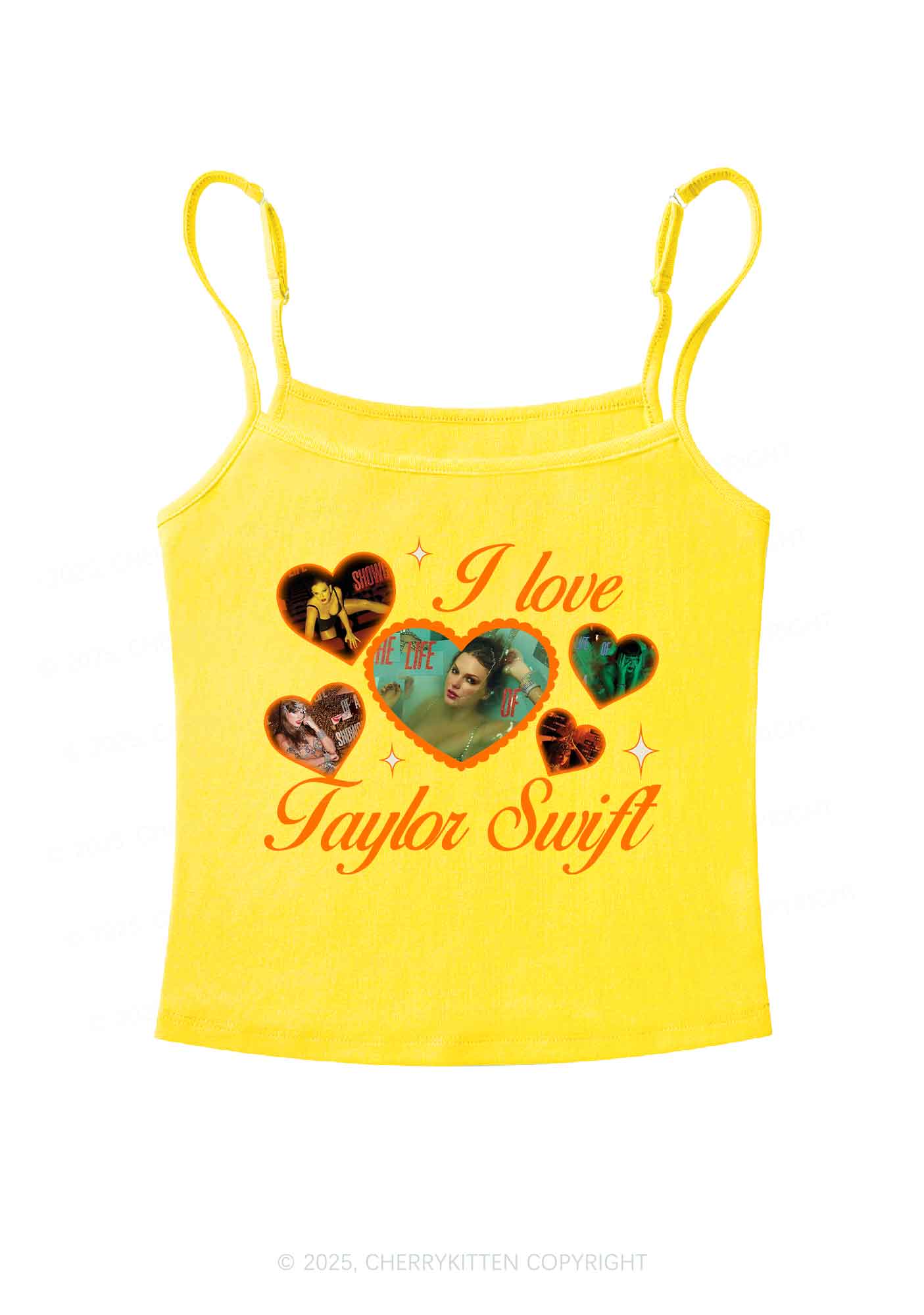 Love Heart TS Y2K Spaghetti Strap Cami Cherrykitten