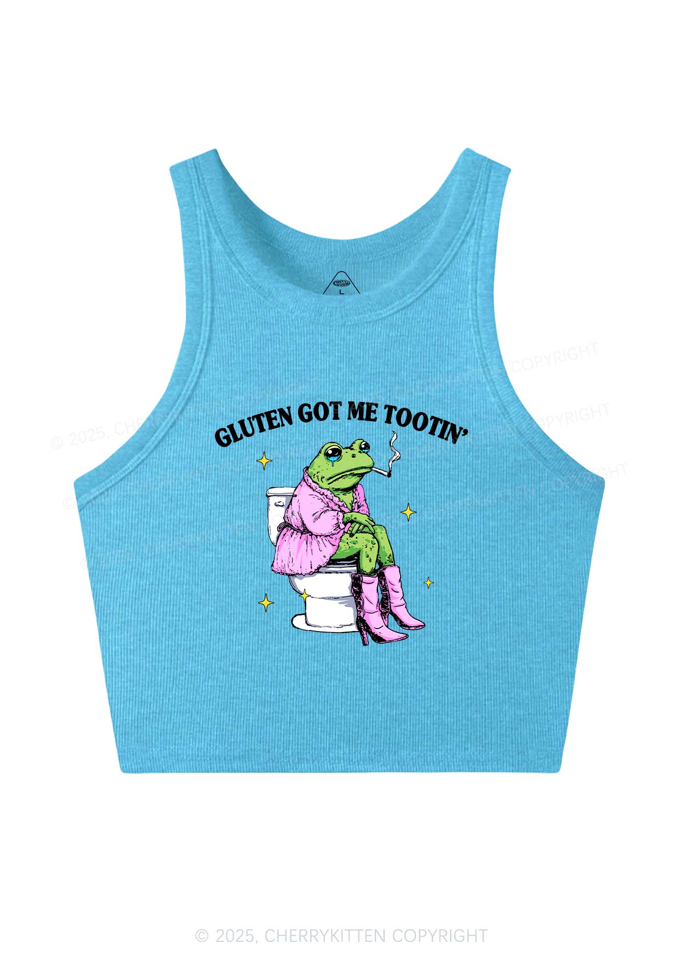Gluten Got Me Tootin Y2K Crop Tank Top Cherrykitten