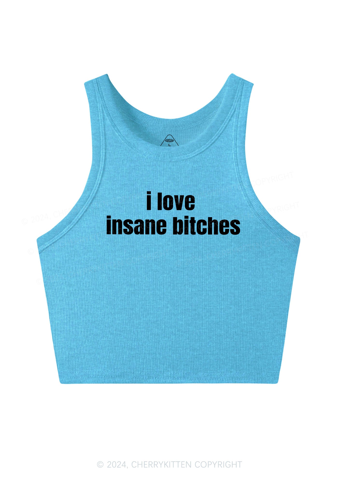I Love Insane Bxxches Y2K Valentine's Day Crop Tank Top Cherrykitten