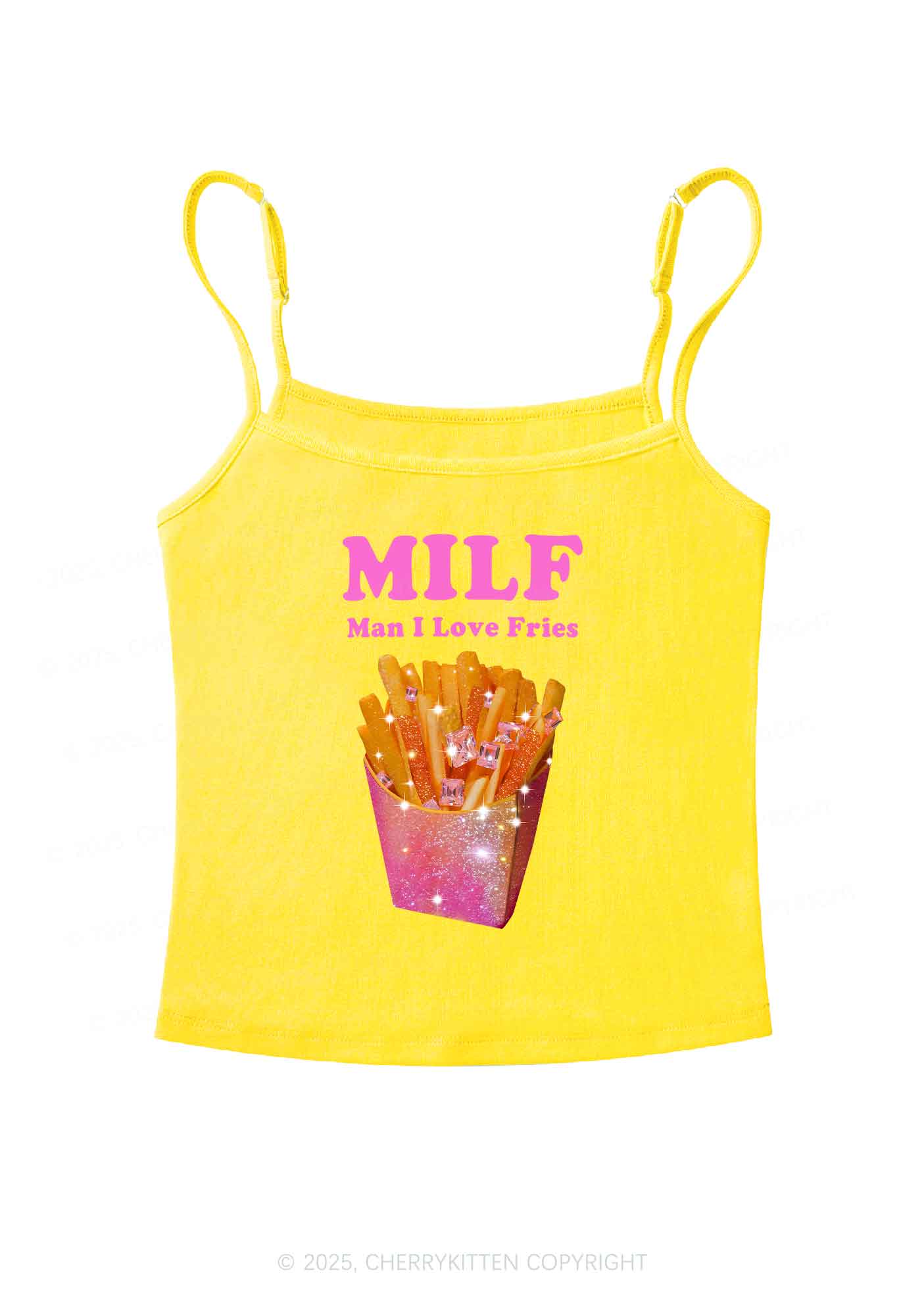 Man I Love Fries Y2K Spaghetti Strap Cami Cherrykitten