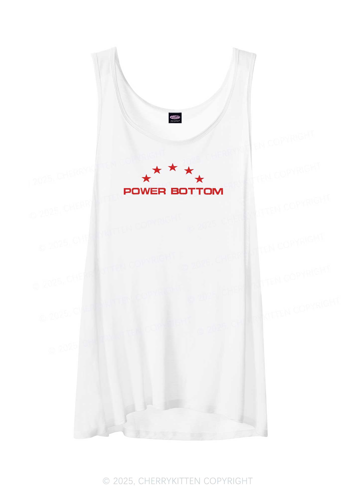 Power Bottom Pride Y2K Sheer Boyfriend Tank Cherrykitten