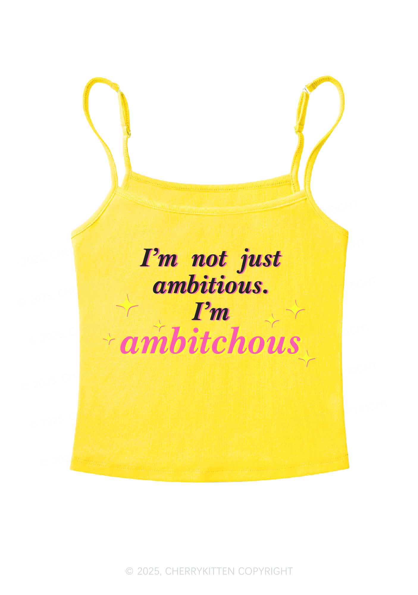 Not Ambitious Im Ambxxchous Y2K Spaghetti Strap Cami Cherrykitten
