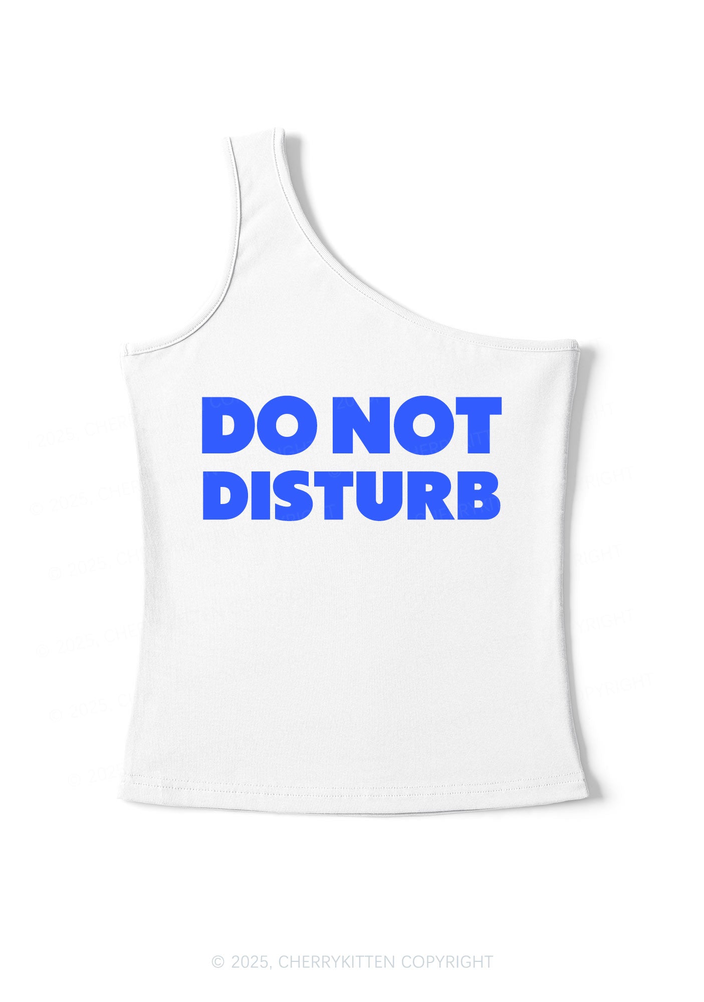Do Not Disturb Y2K One Shoulder Tank Top Cherrykitten