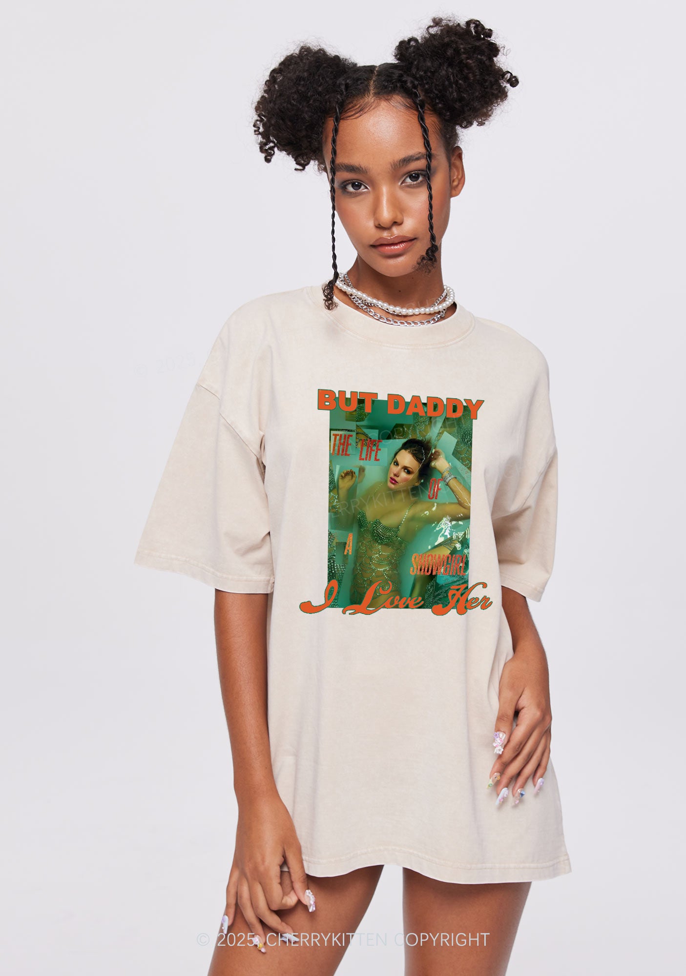But Daddy Love TS Y2K Shirts Washed Tee Cherrykitten
