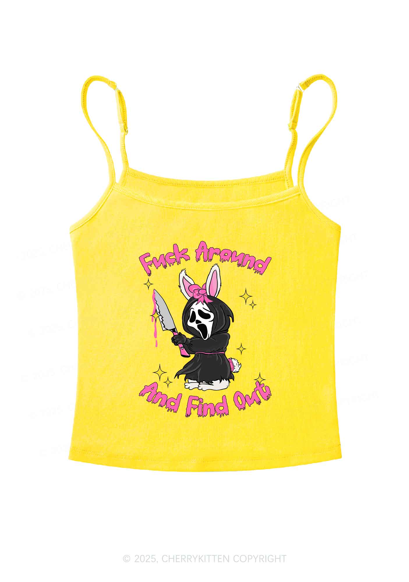 Halloween Fxxk Around Find Out Y2K Spaghetti Strap Cami Cherrykitten