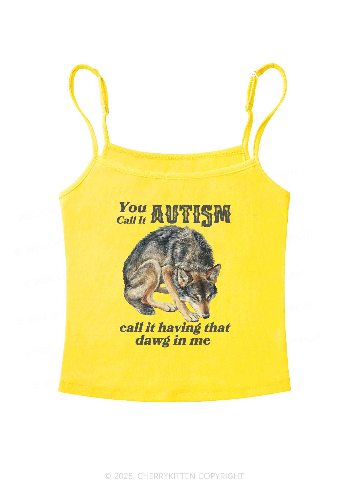 You Call It Autism Y2K Spaghetti Strap Cami Cherrykitten