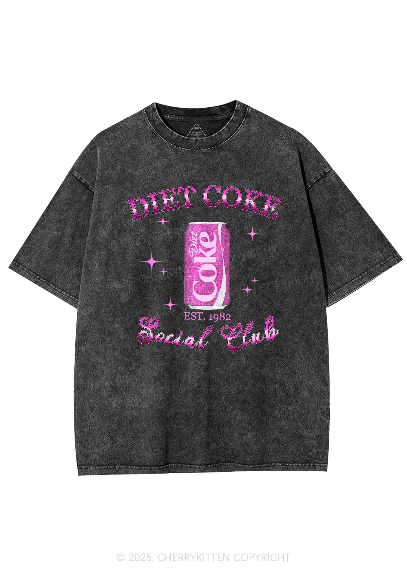 Diet Coke Social Club Y2K Shirts Washed Tee Cherrykitten
