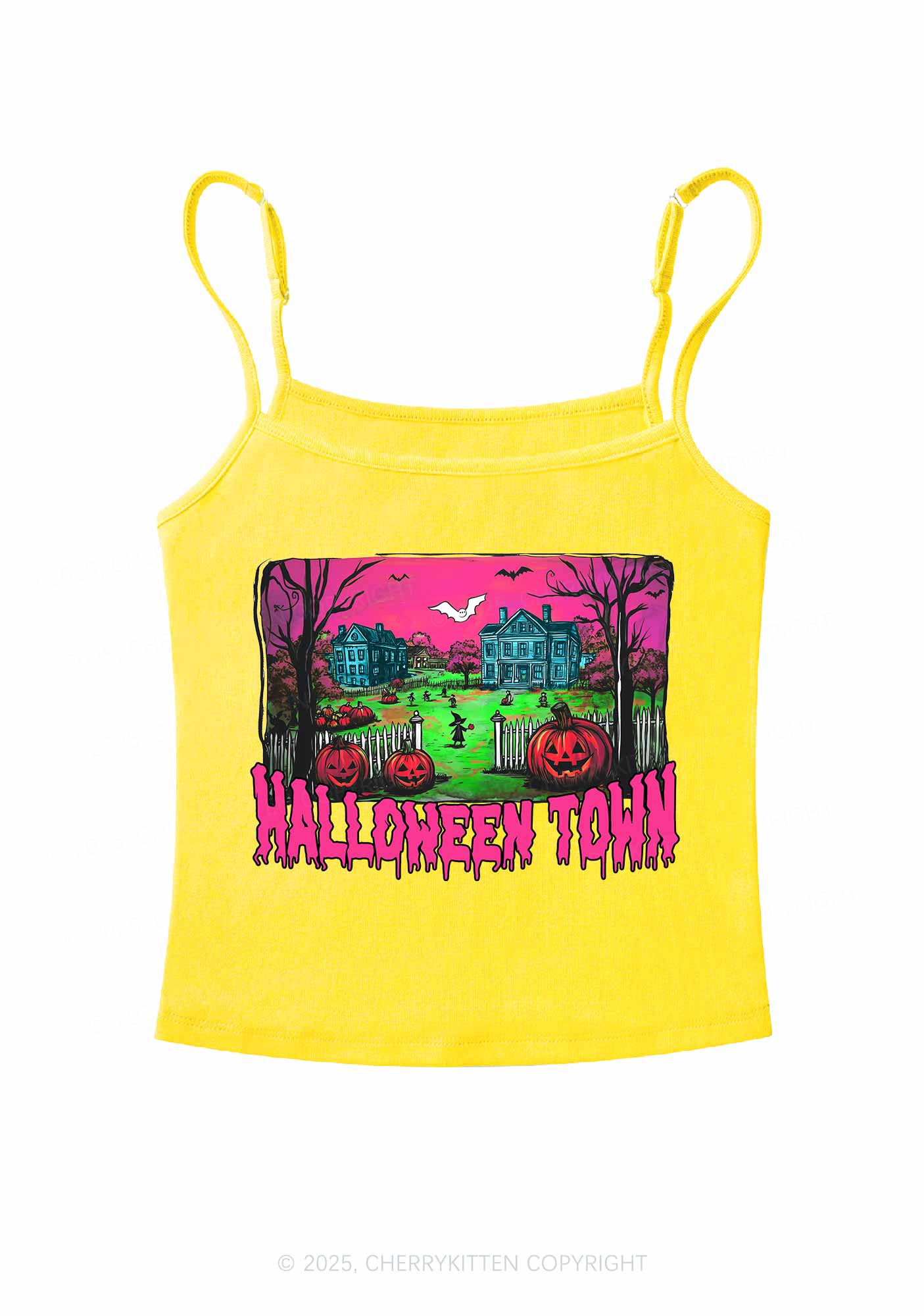 Halloween Pumpkin Town Y2K Spaghetti Strap Cami Cherrykitten