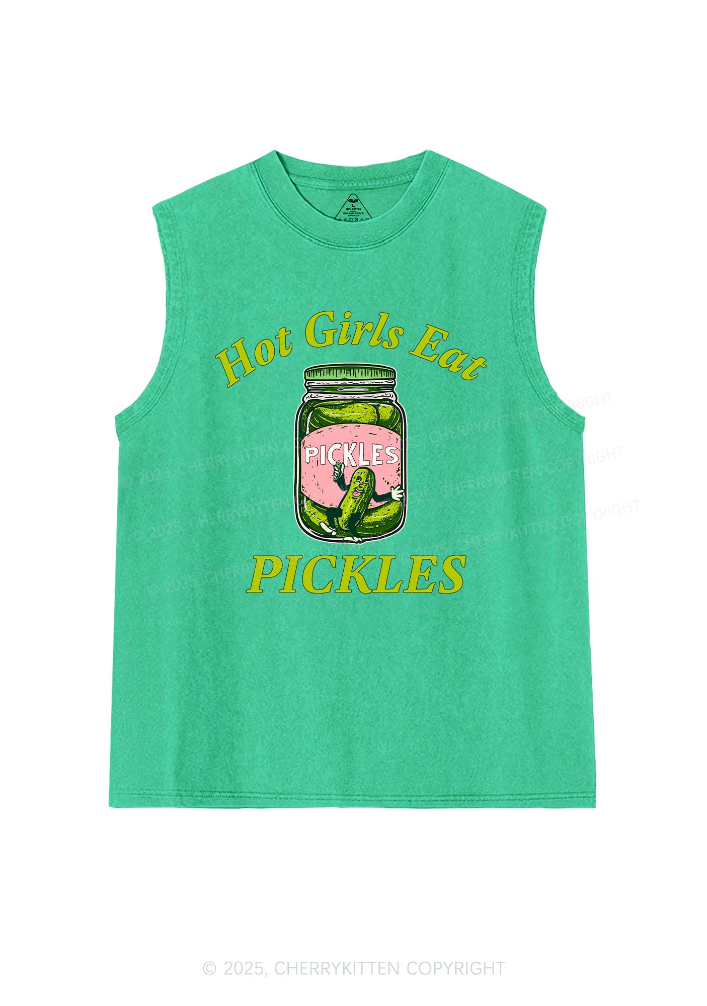Hot Girls Eat Pickles Y2K Washed Muscle Tank Cherrykitten
