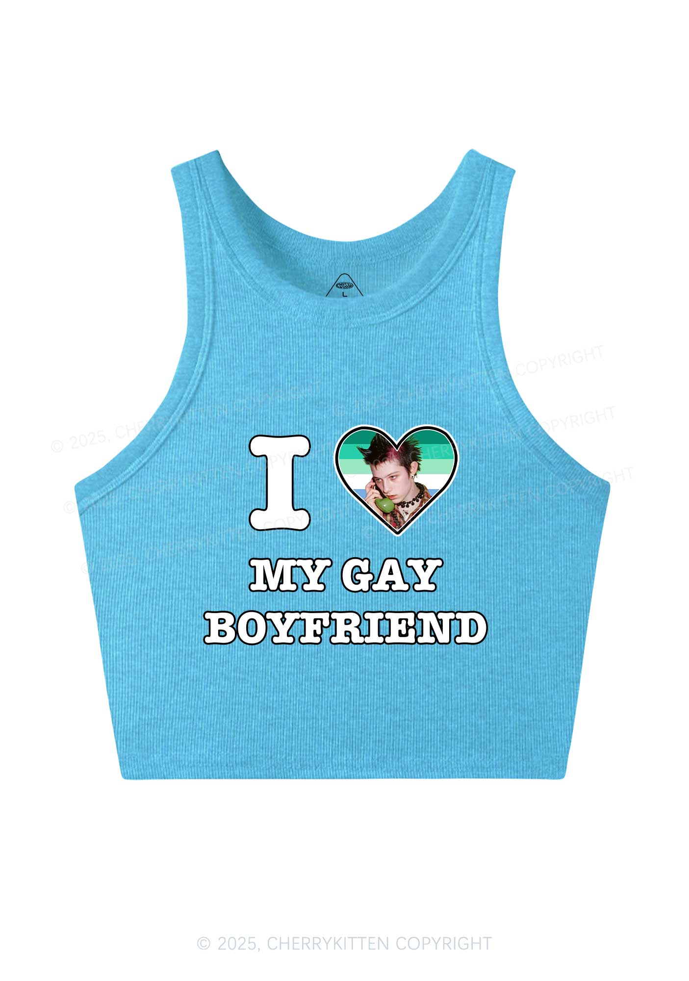 Custom My Gay BF Pride Y2K Crop Tank Top Cherrykitten