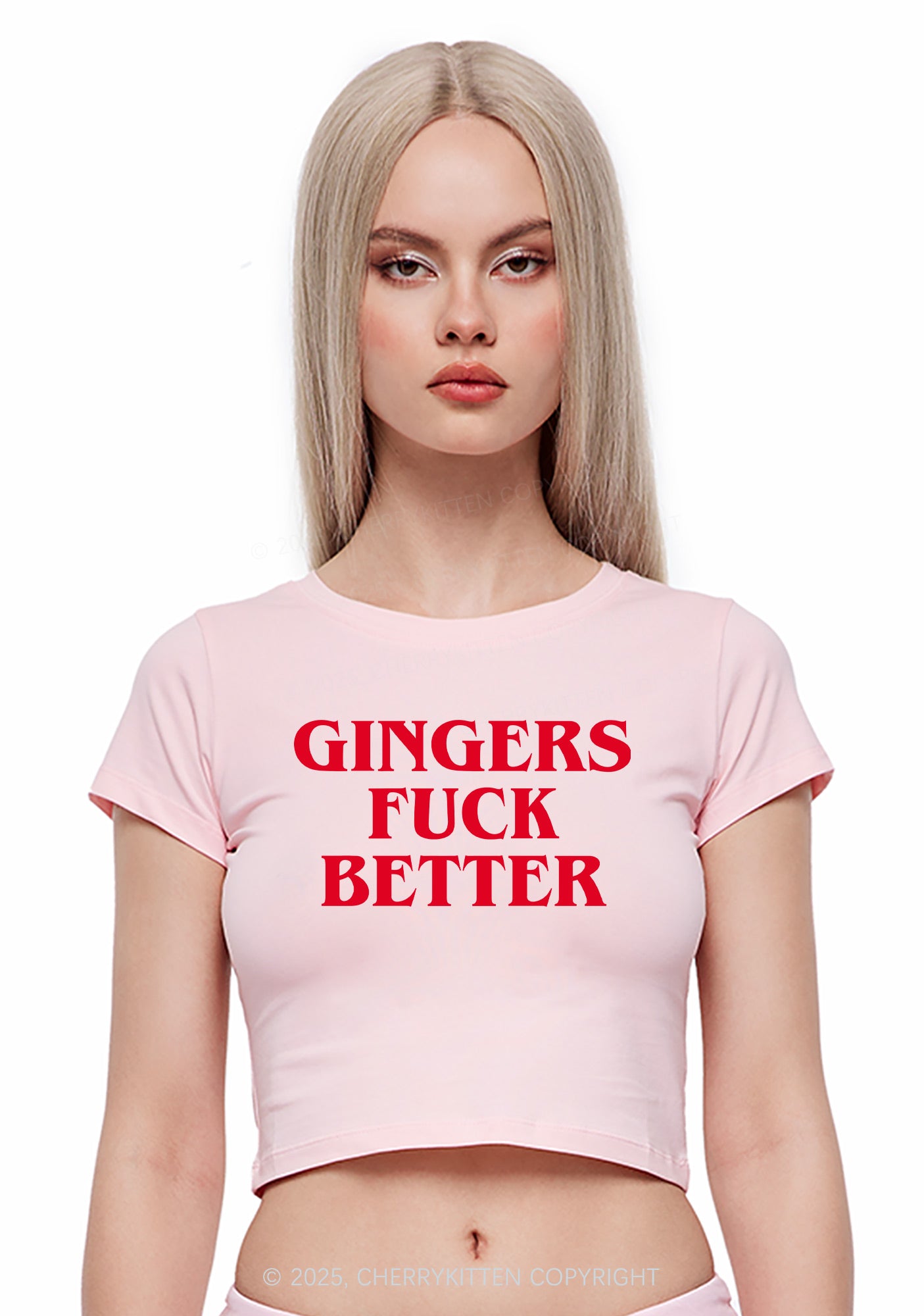 Gingers Fxxk Better Y2K Baby Tee Cherrykitten