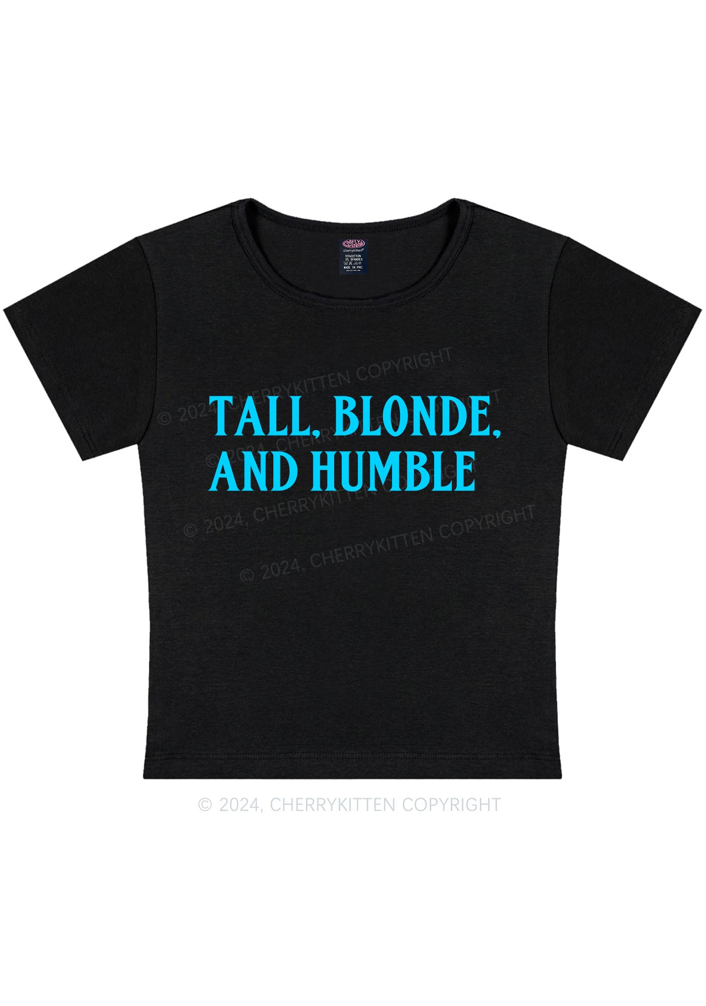 Tall Blonde And Humble Y2K Baby Tee Cherrykitten