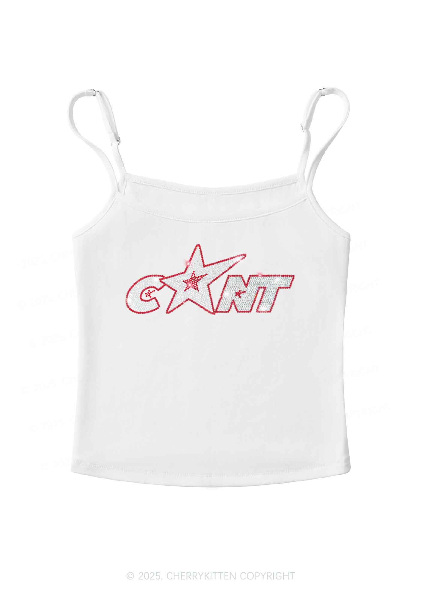Rhinestone Star Cxxt Y2K Spaghetti Strap Cami Cherrykitten