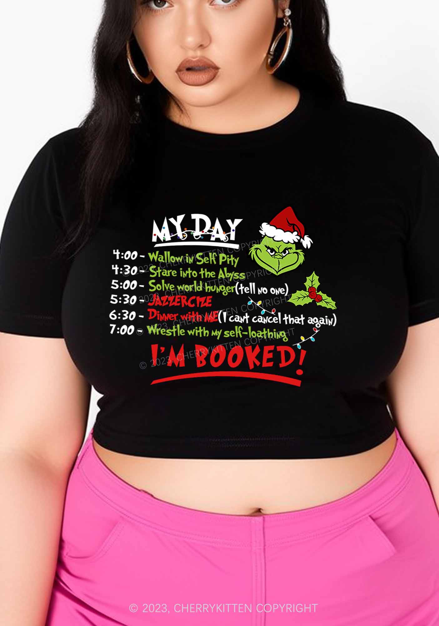 My Day I'm Booked Christmas Baby Tee Cherrykitten